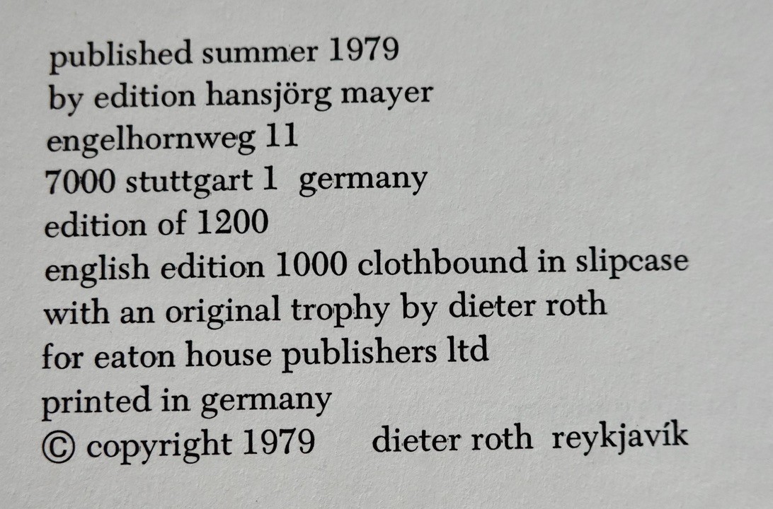 DIETER ROTH – TROPHIES – 125 Drawings+1 Signed Original, English 1000 Edition