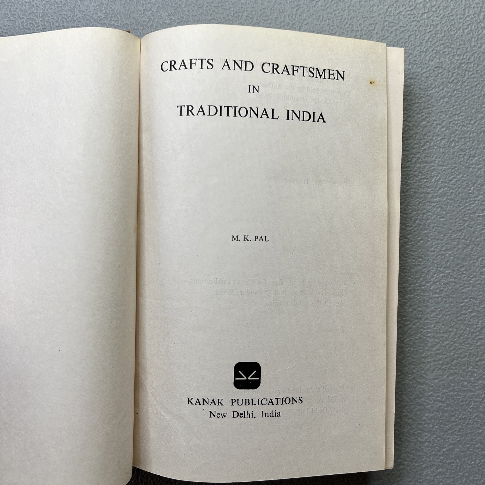 Crafts And Craftsman In Traditional India MK Pal 1978 Art History Jewelry Book