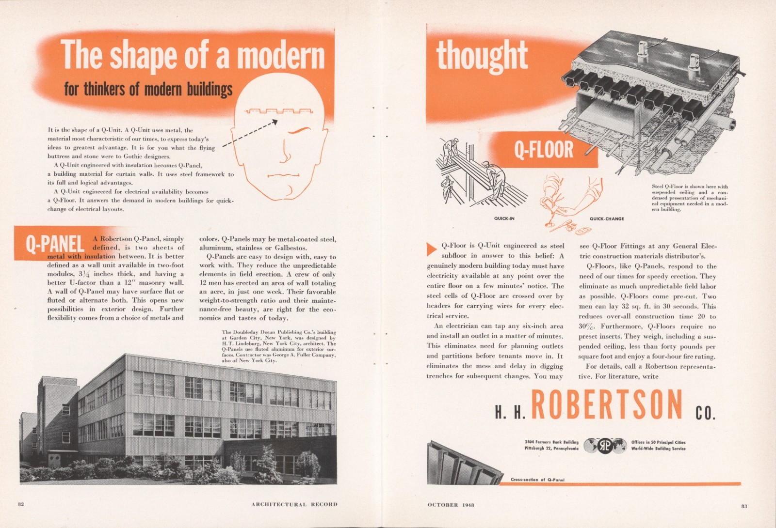 1948 Ad Doubleday Doran Publishing Company Building Garden City NY HT Lindeburg