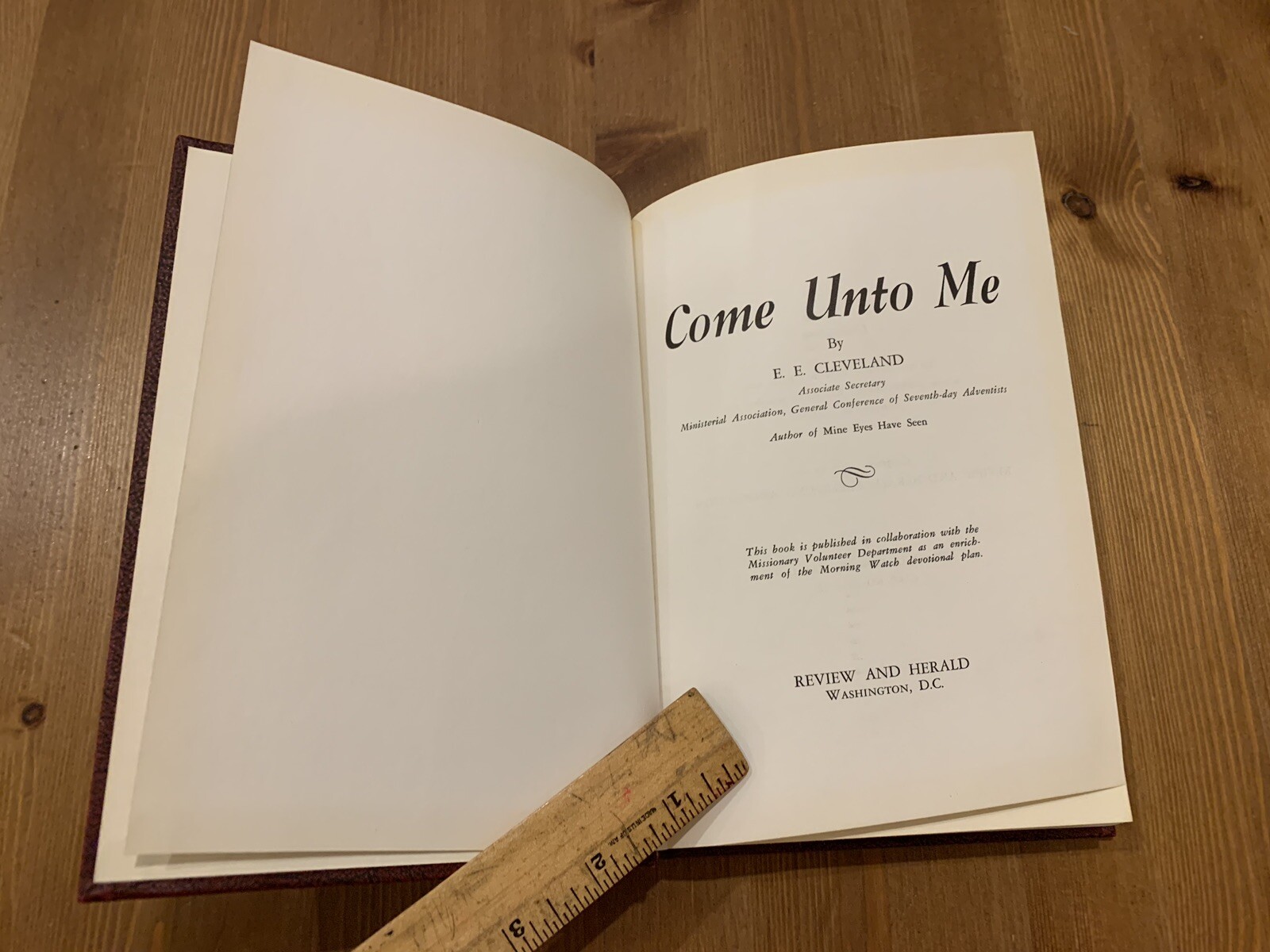 Come Unto Me HC 1968 E. E. Cleveland Devotional Review & Herald Vintage