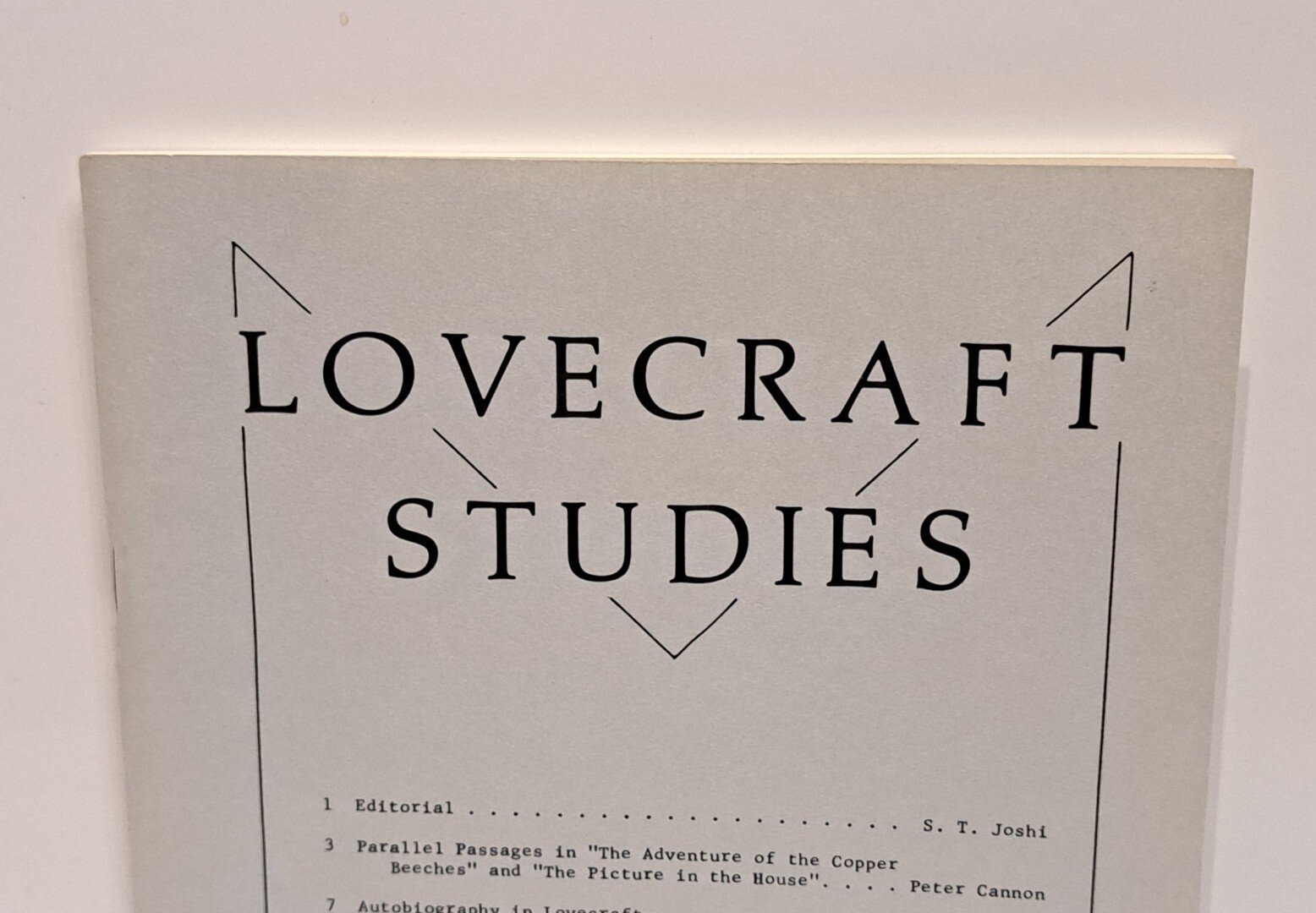 LOVECRAFT STUDIES Vol. 1 Number 1 NECRONOMICON PRESS Fall 1979 #1 S.T. Joshi