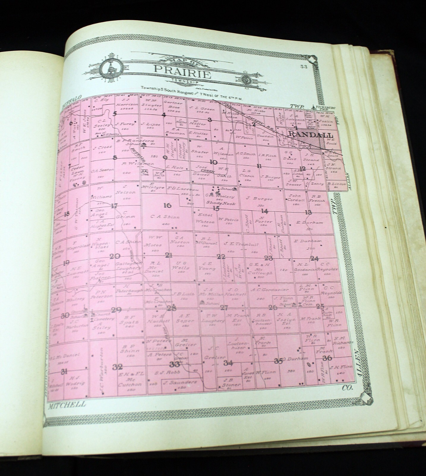 Standard Atlas of Jewell County Kansas 1908 Original Colored Maps RARE
