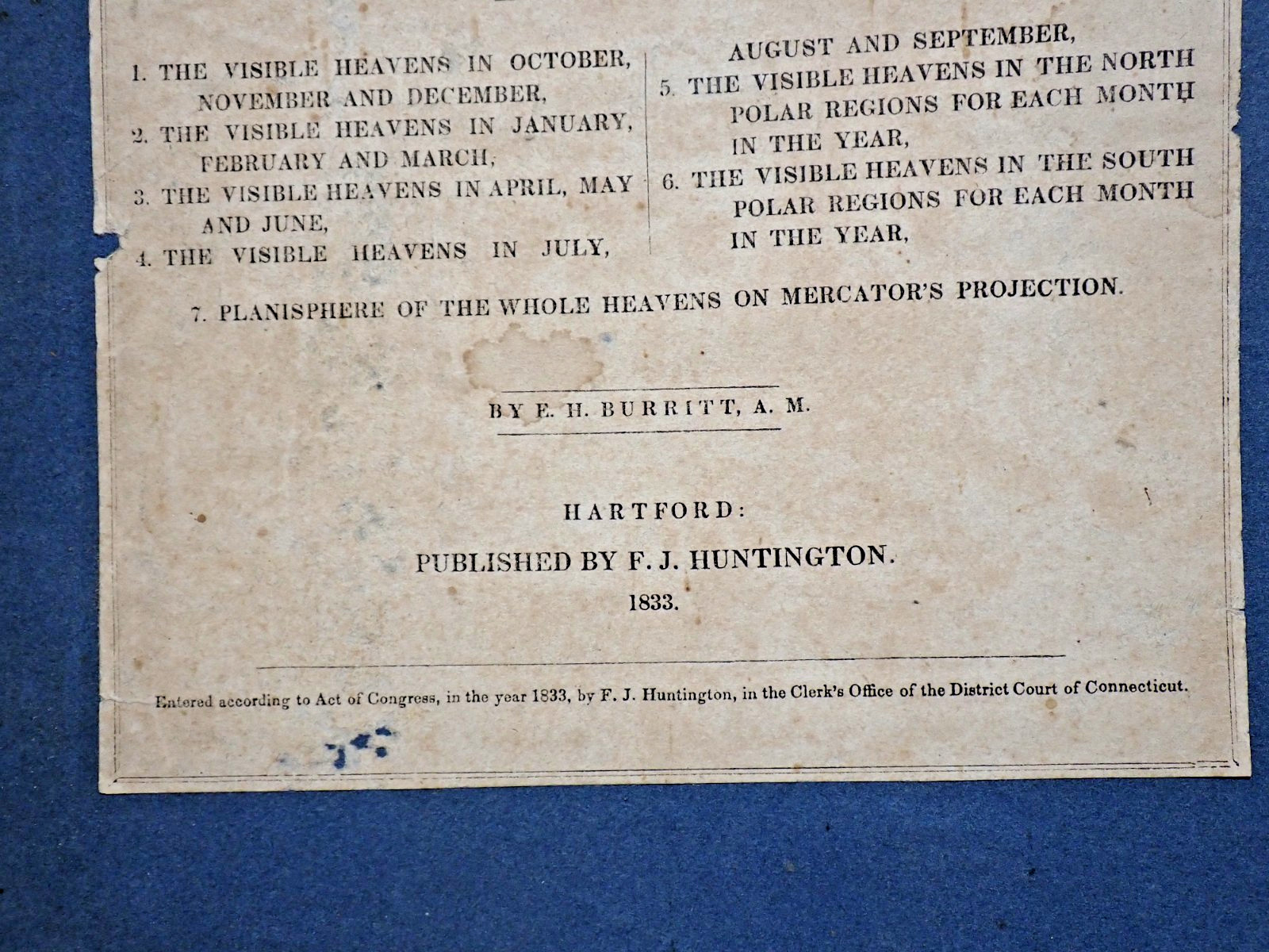 1833 Burritt Celestial Atlas Geography of the Heavens 1st Edition 7 Star Maps