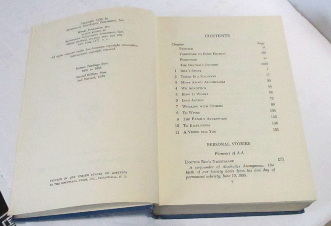 ALCOHOLICS ANONYMOUS 2nd Ed., 3rd prnt, 1959 w/repo dustjacket, Women’s AA Group
