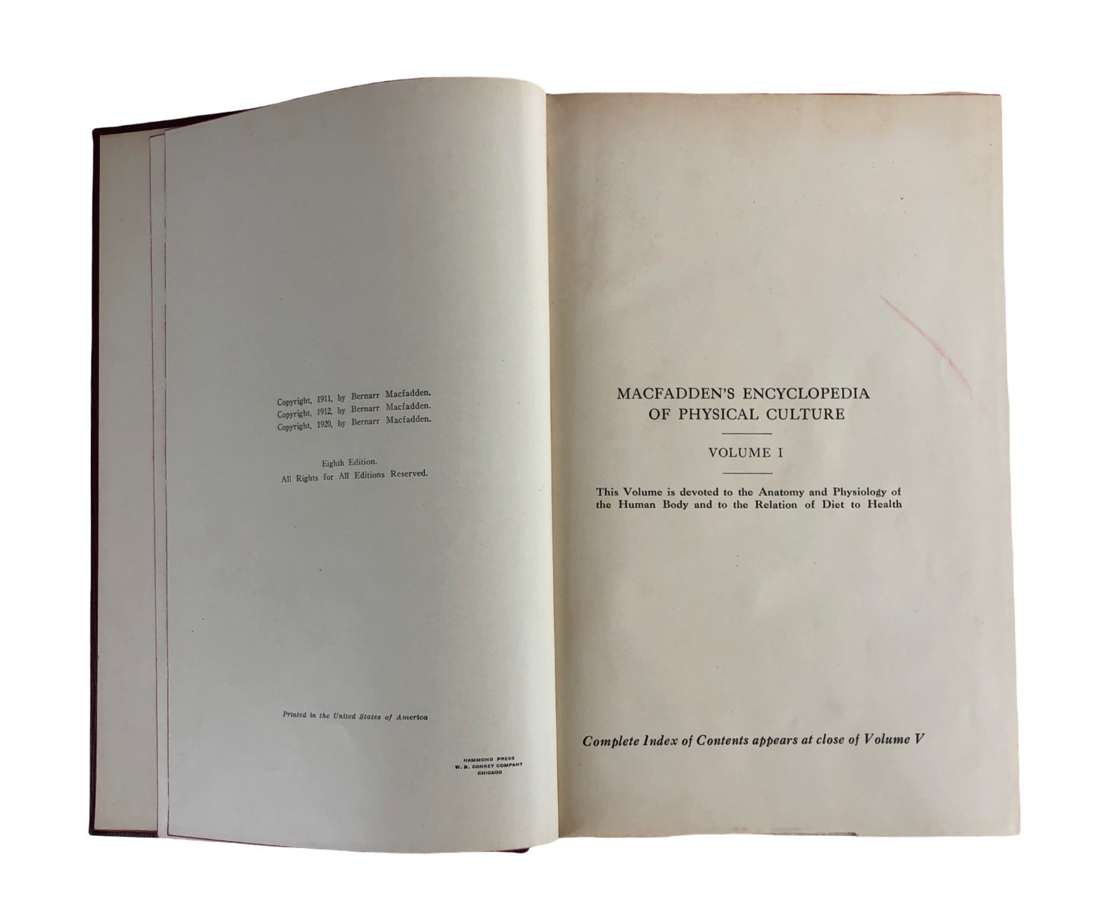 5 Volume Set MacFadden’s Encyclopedia of Physical Culture 1928 Antique