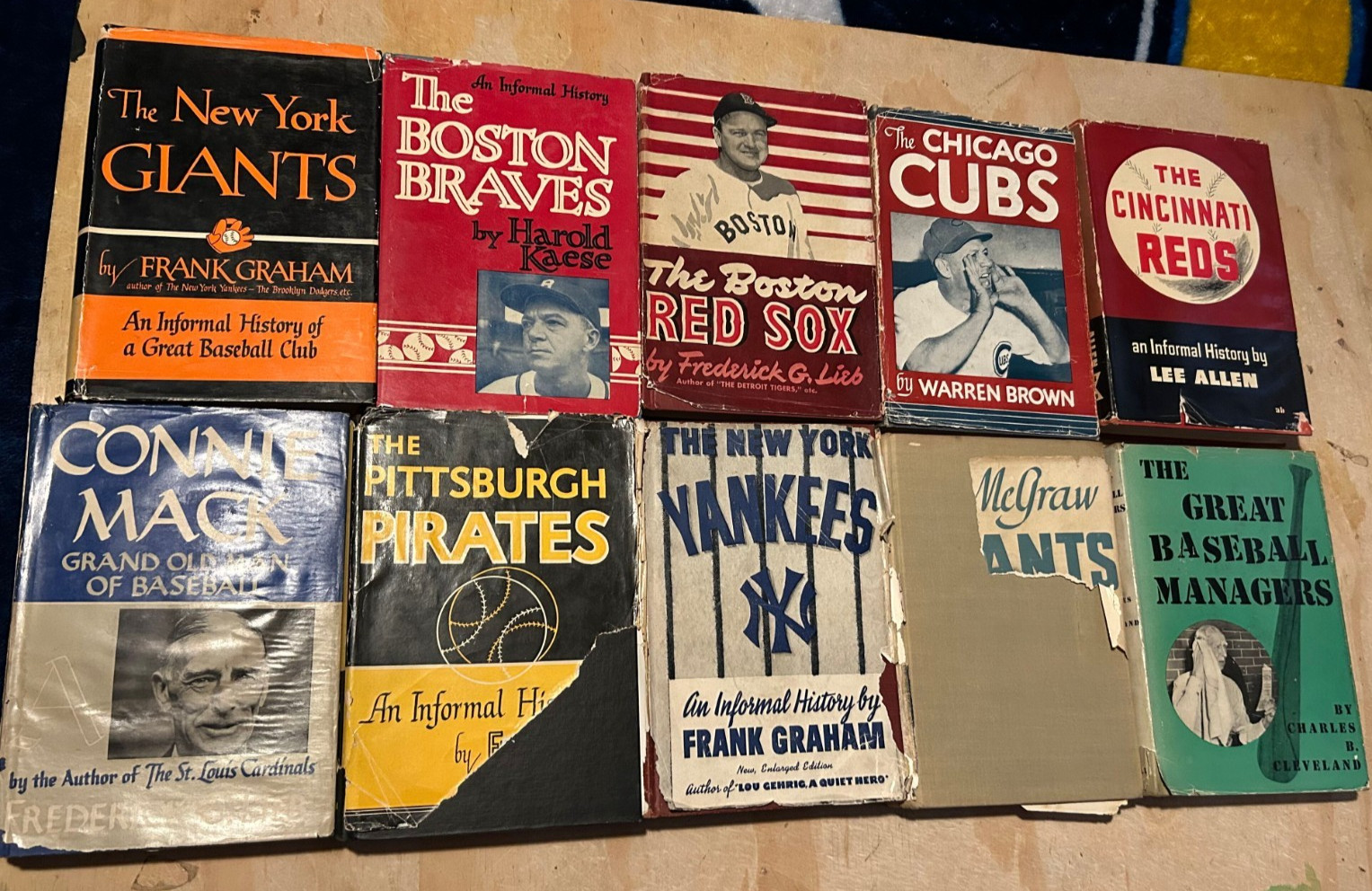 Boston Braves New York Giants Red Sox Chicago Cubs Yankees Pirates LOT 10 BOOKS