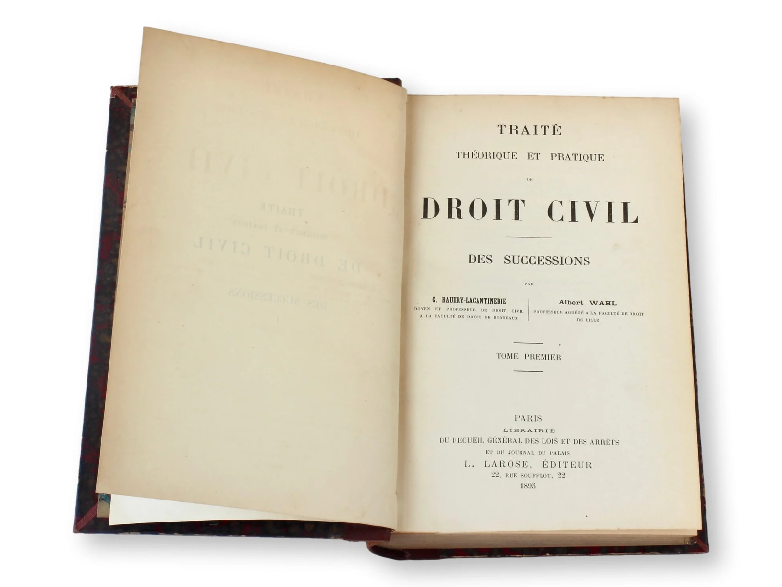1895 French „Traité Théorique Et Pratique De Droit Civil“ (Civil Law) Books