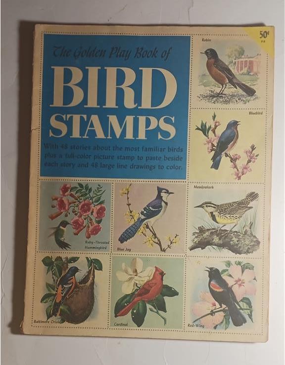 THE GOLDEN PLAY BOOK OF BIRD STAMPS SONIA BLEEKER 1953 #P-8 COMPLETE USED LGB