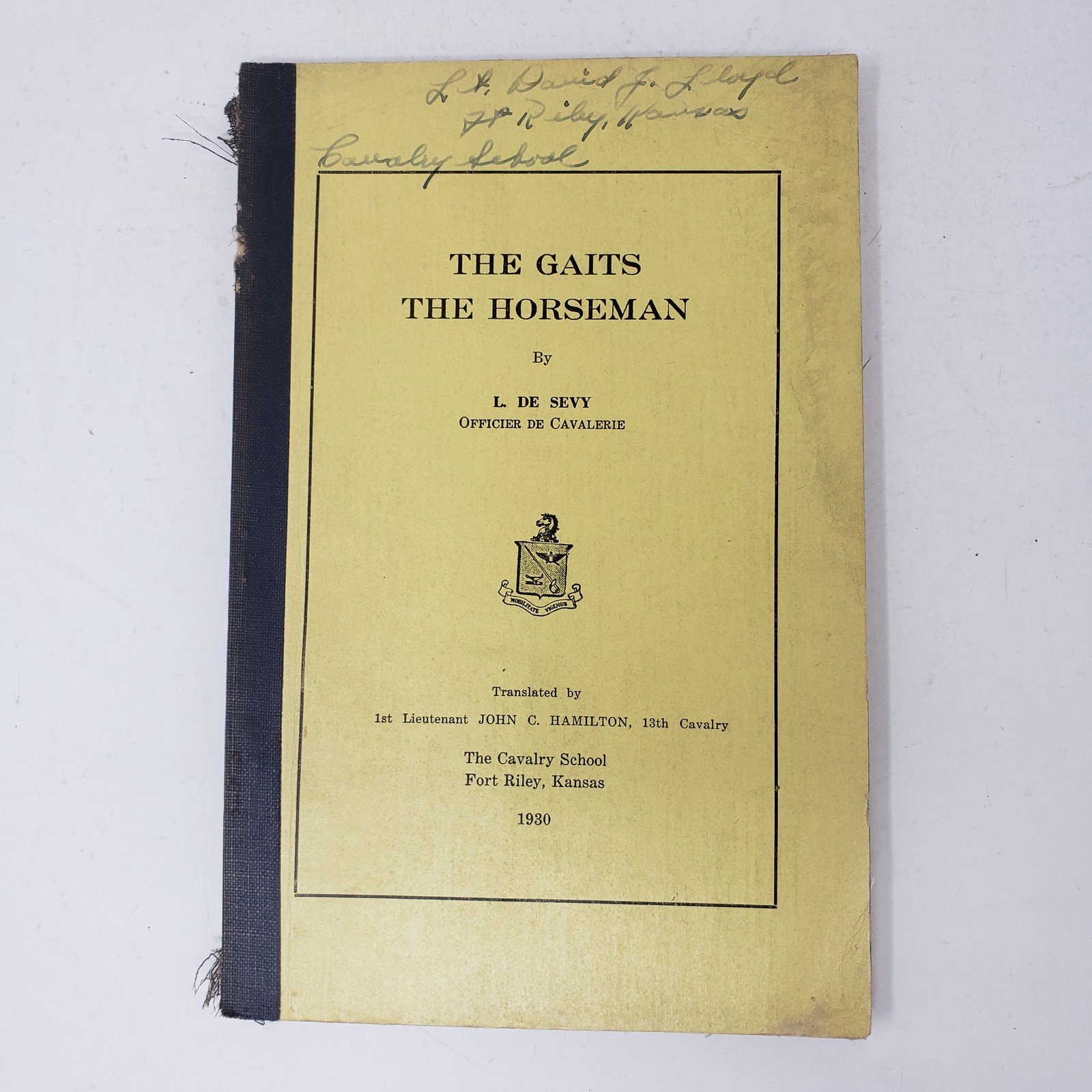 1930 The Gaits The Horseman L. De Sevy Cavalry School Fort Riley Kansas Vintage