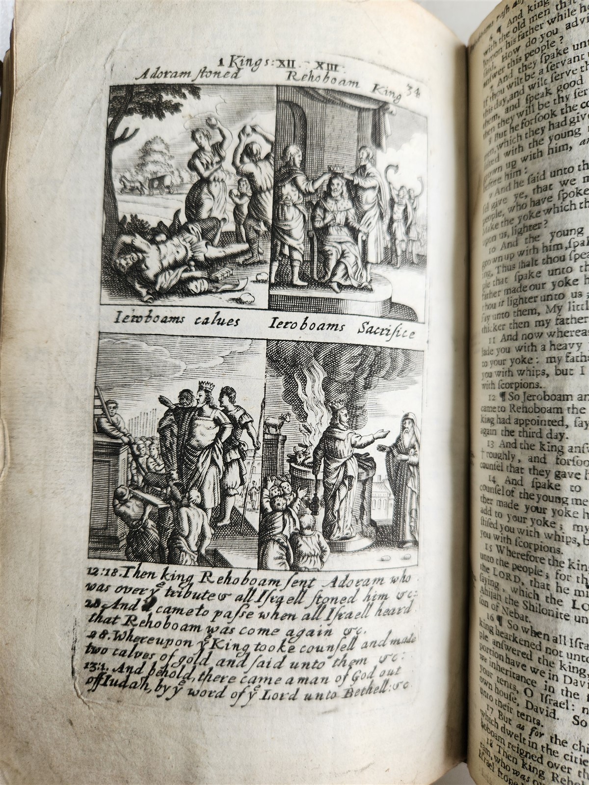 1695 BIBLE in ENGLISH OLD TESTAMENT antique ILLUSTRATED w/ NUMEROUS PLATES