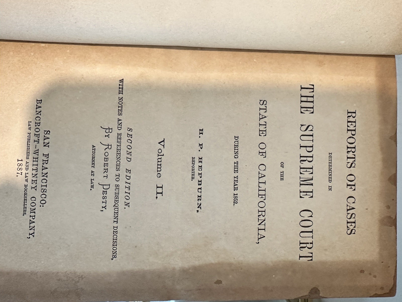 Antique 1850’s California State Supreme Court Law Case Review Books. Decor