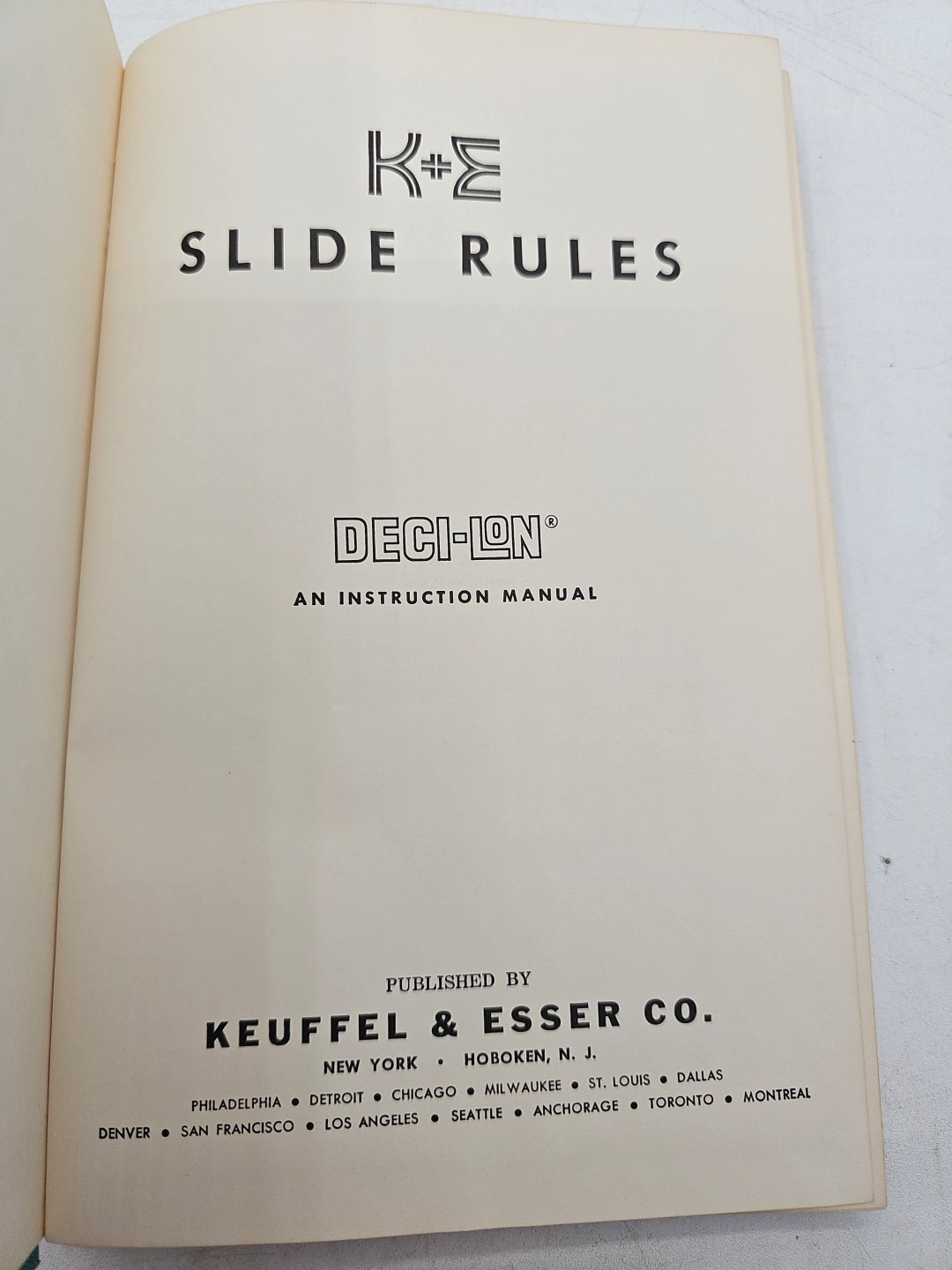 K&E Slide Rules DEC-LON Instruction Manual Keuffel & Esser Co 1962 Hardcover
