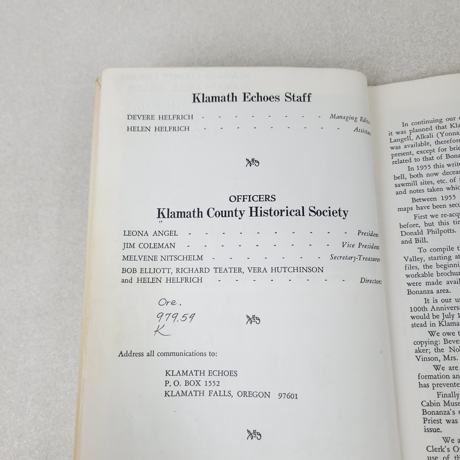 Klamath Echoes Vols 1966, 1970, 1972 & 1976 – Klamath County History