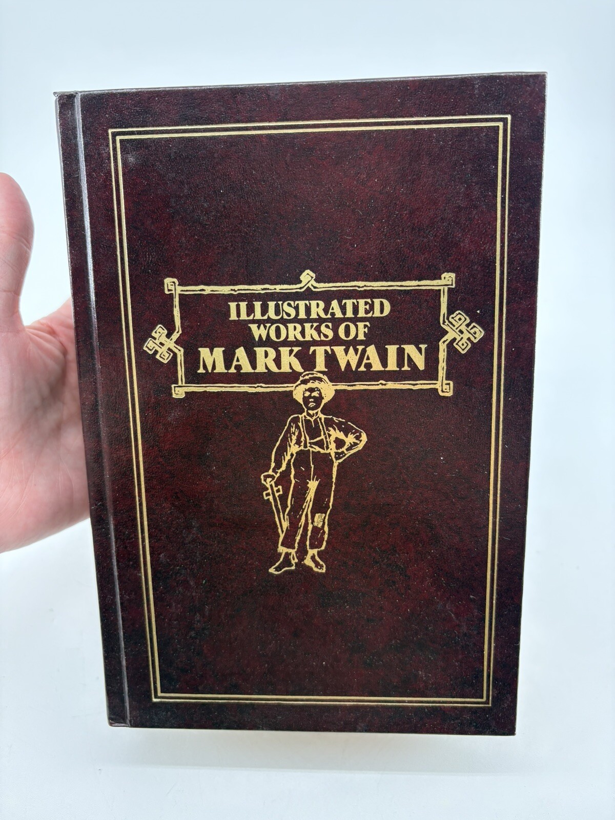 ILLUSTRATED WORKS OF MARK TWAIN Leather Bound Gold Embossed Sawyer Finn Yankee