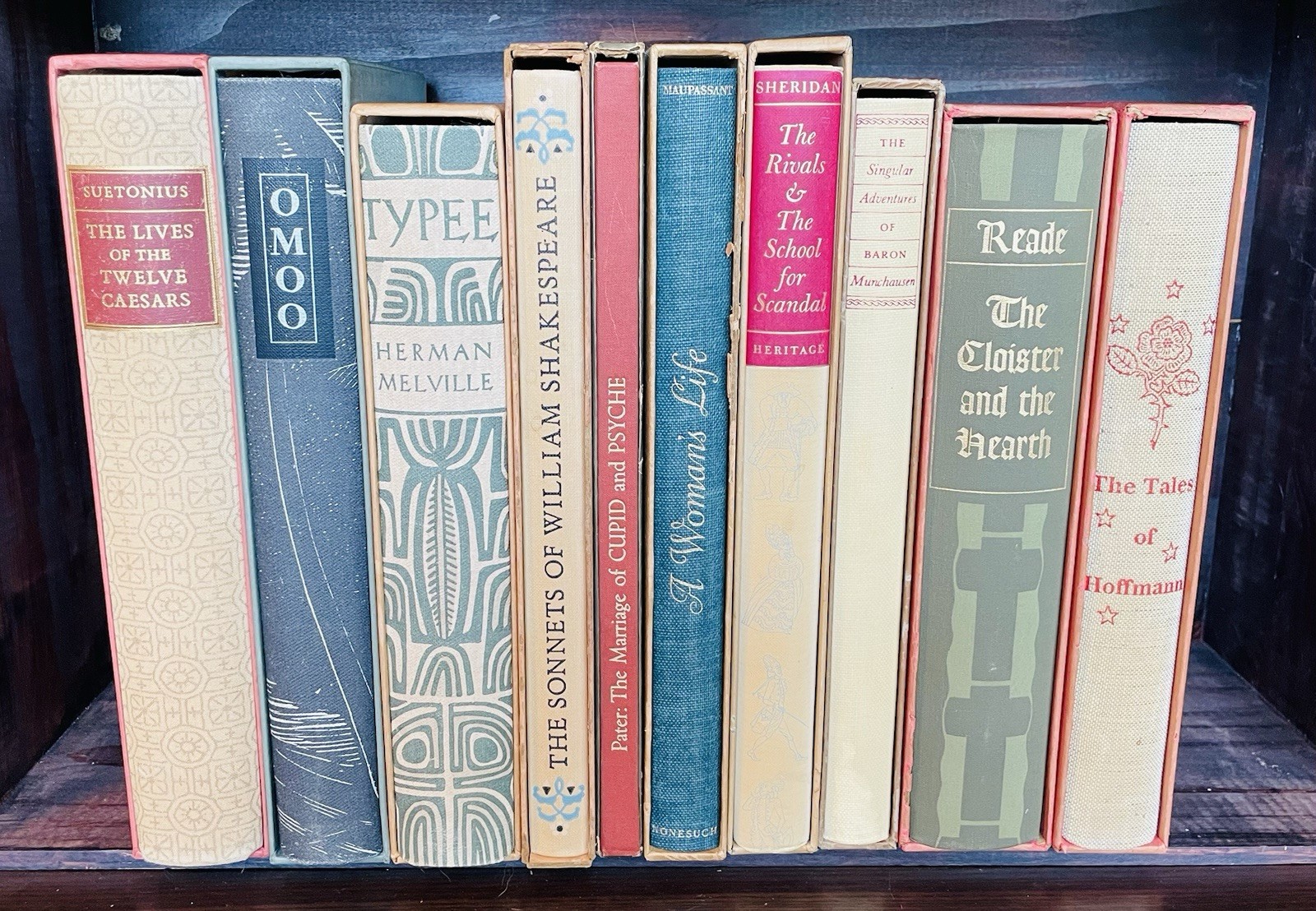 Lot of 10 Vintage Heritage Press (1 Nonesuch) Books Slipcases Sleeves Omoo Typee