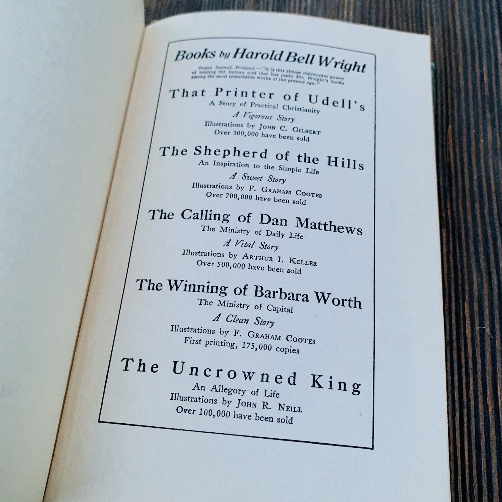 Early 1900s Shabby Antique Books Romance Novels Harold Bell Wright Red and Green