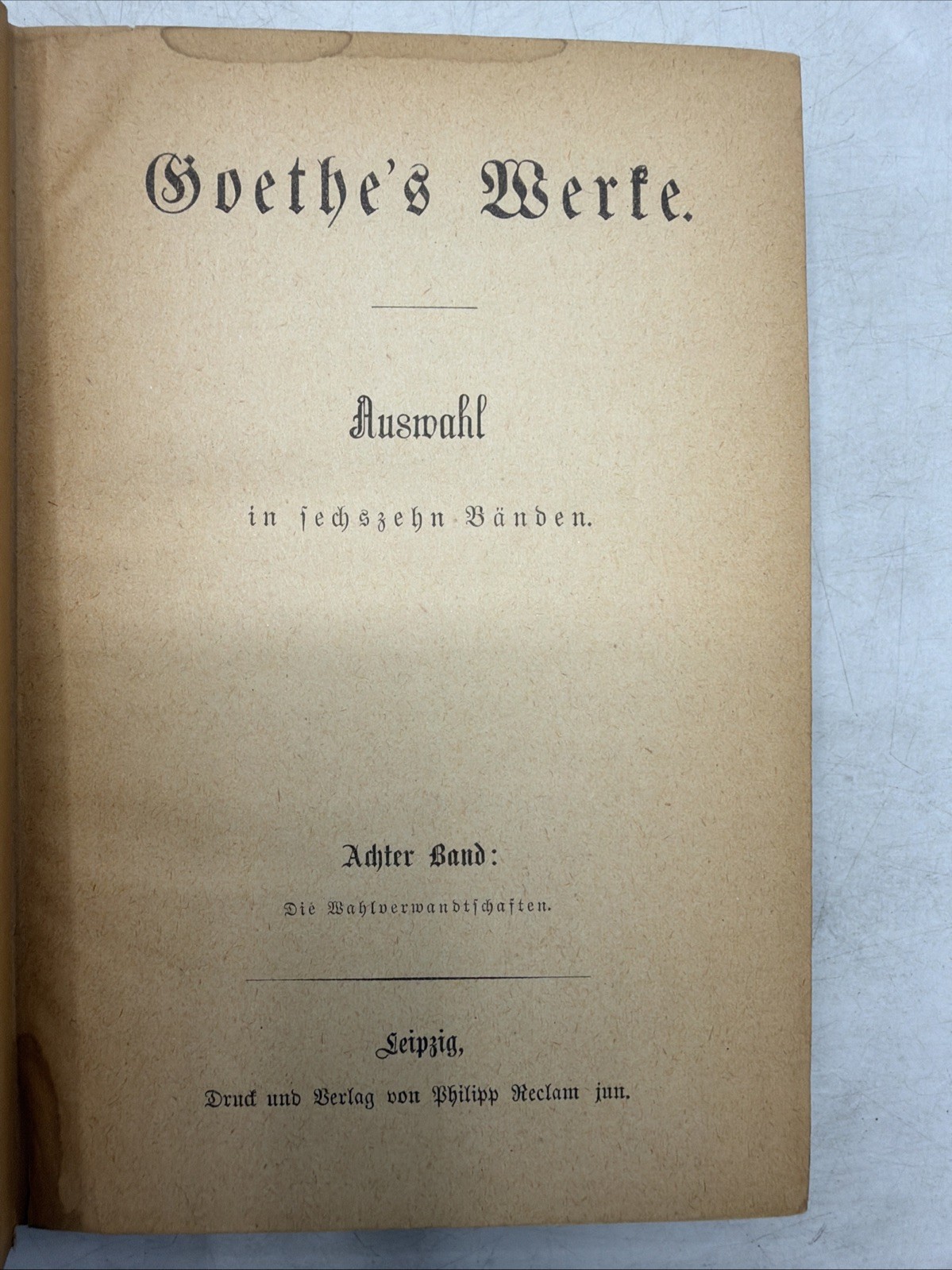 Goethe Werke Auswahl 3 Vols Reclam Leipzig 1-12 German Antique Set