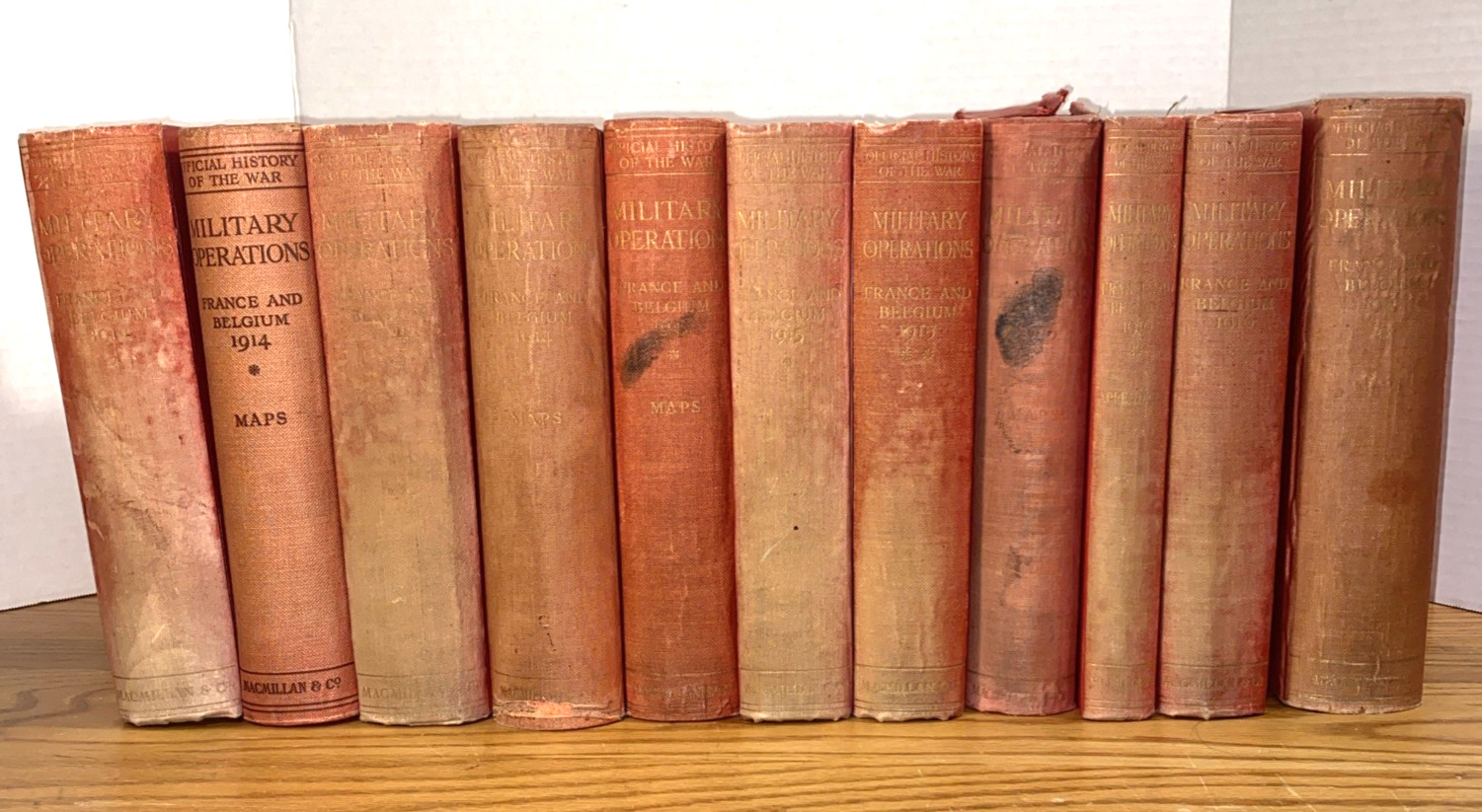 HISTORY OF WAR: FRANCE & BELGIUM MILITARY OPERATIONS ~ 1920s HBs w/Map Cases