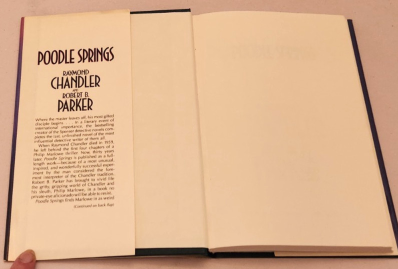 SIGNED POODLE SPRINGS Robert B Parker and Raymond Chandler HardCover DJ