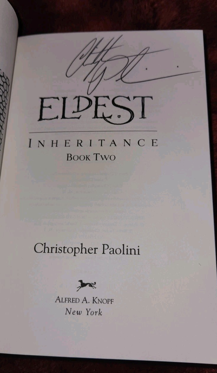 Christopher Paolini Eldest Signed 1st Edition Autographed Hardcover 2005