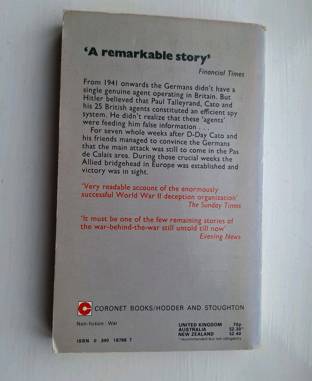 Classic War Paperback The Counterfeit Spy Sefton Delmer Coronet Books