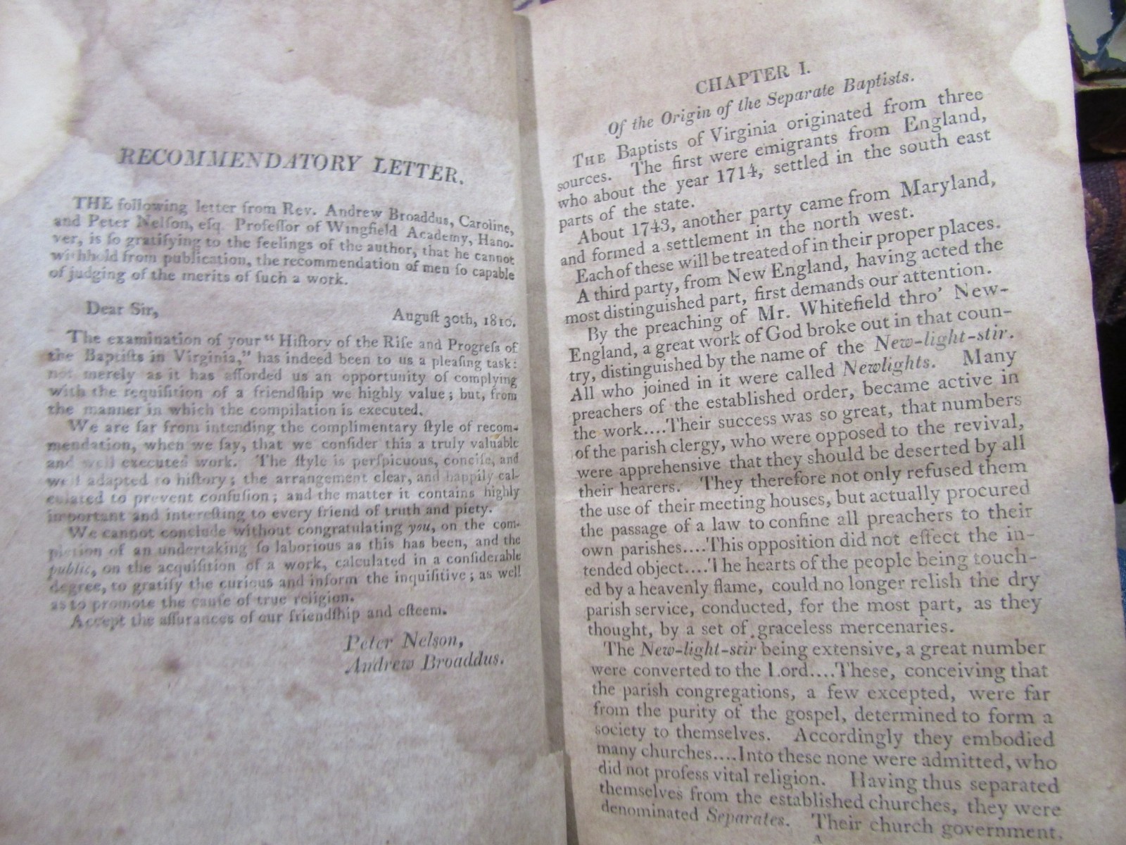 1810 Semple A HISTORY OF THE RISE AND PROGRESS OF BAPTISTS IN VIRGINIA Richmond
