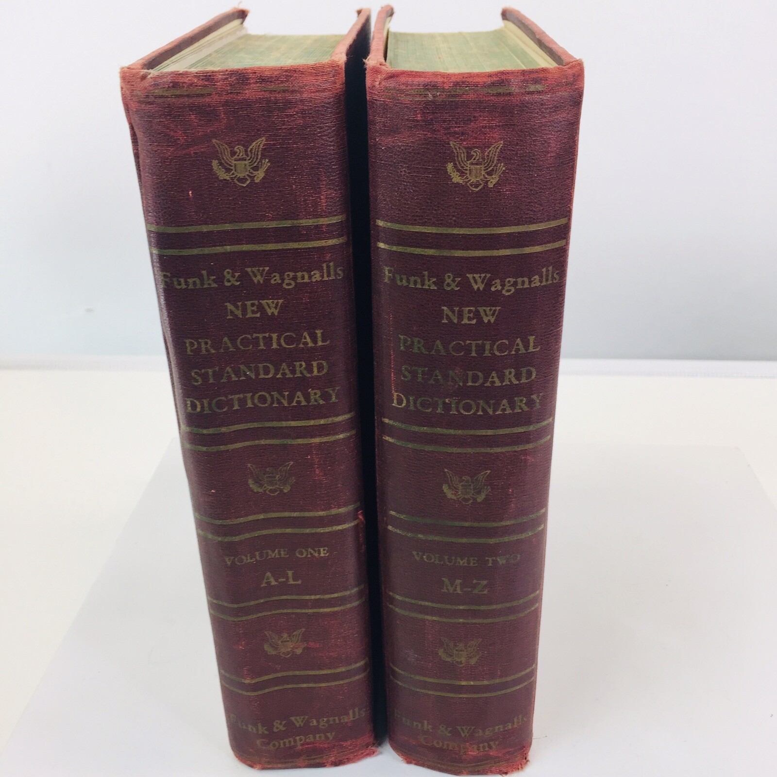Bookshelf Decor 1948 Funk & Wagnall New Practical Standard Dictionary Vol 1 & 2