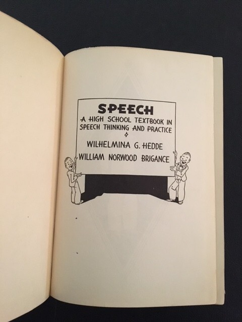RARE 1937 *Speech* Hedde & Brigance High School Textbook HC/ VERY GOOD/NEAR FINE