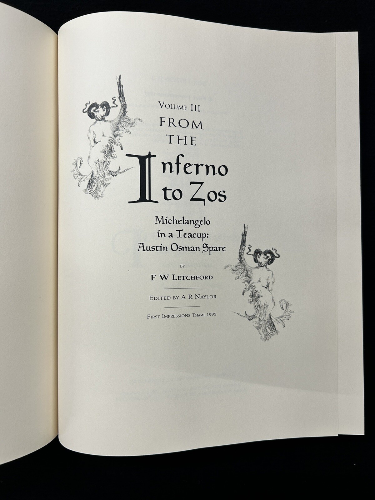 Austin O. Spare FROM INFERNO TO ZOS Vol. III 1995 occult