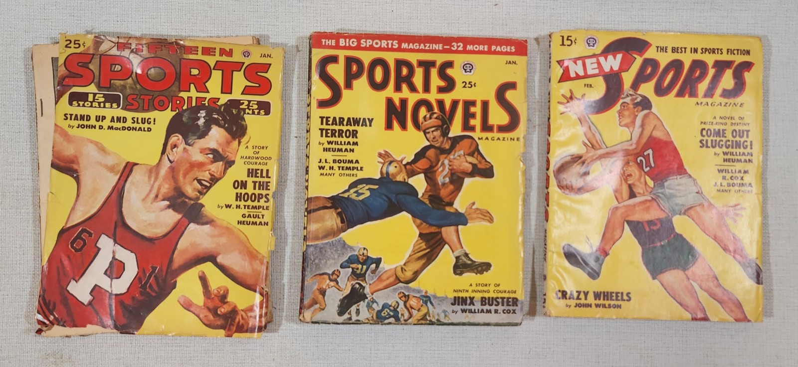 VTG Sports Magazines from 1950 Lot of 3 Oversize Covers