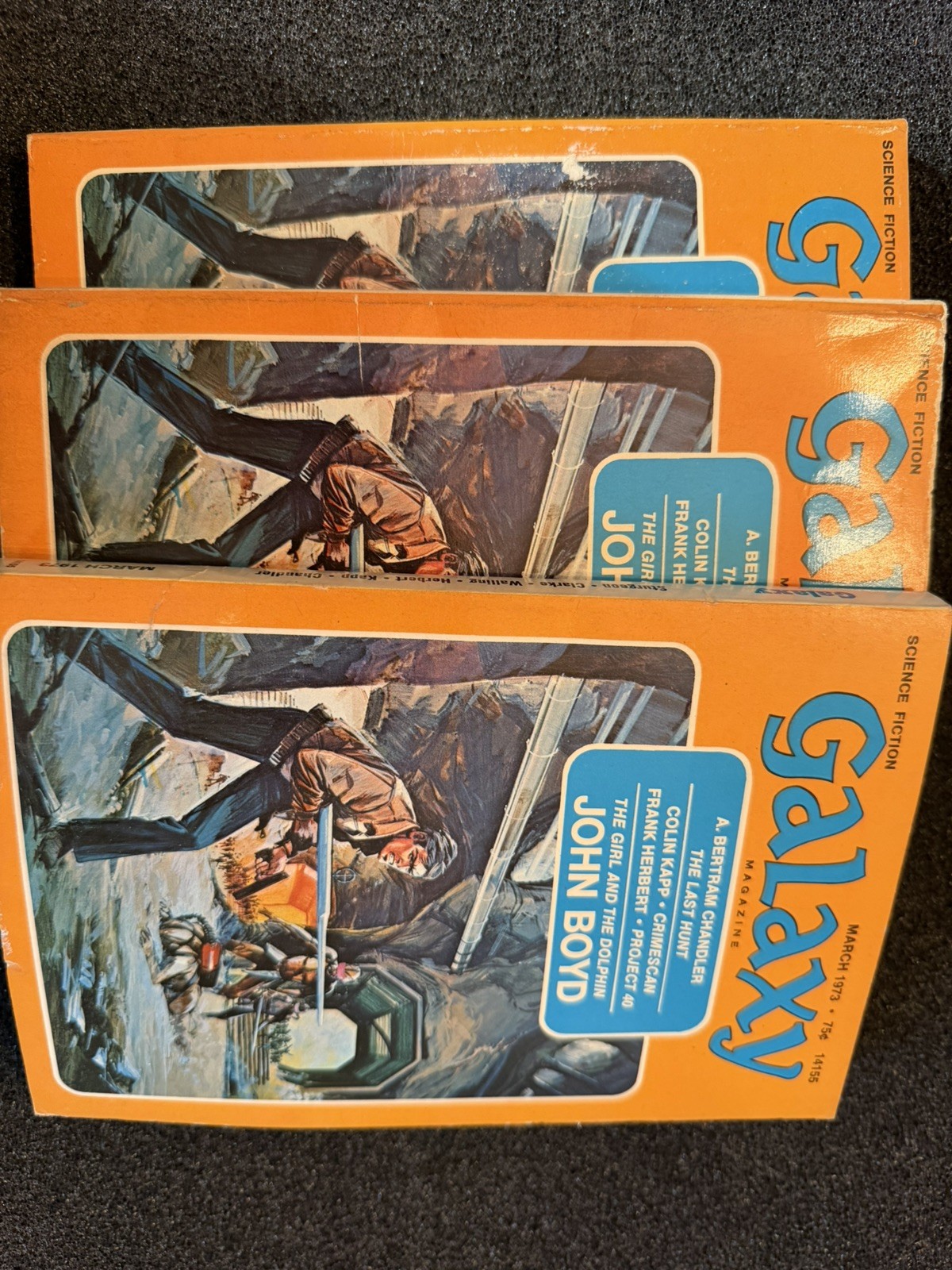 Galaxy Magazine March 1973 featuring John Boyd-GOOD TOVERY GOOD – 3 copies