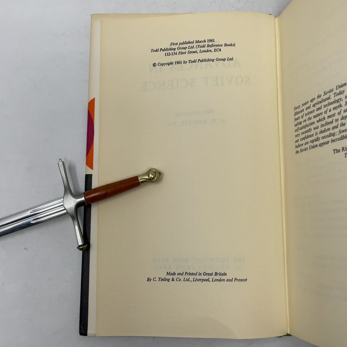 Recent Advances in Soviet Science by A. W. Haslett HC Book Club Very Good 1961