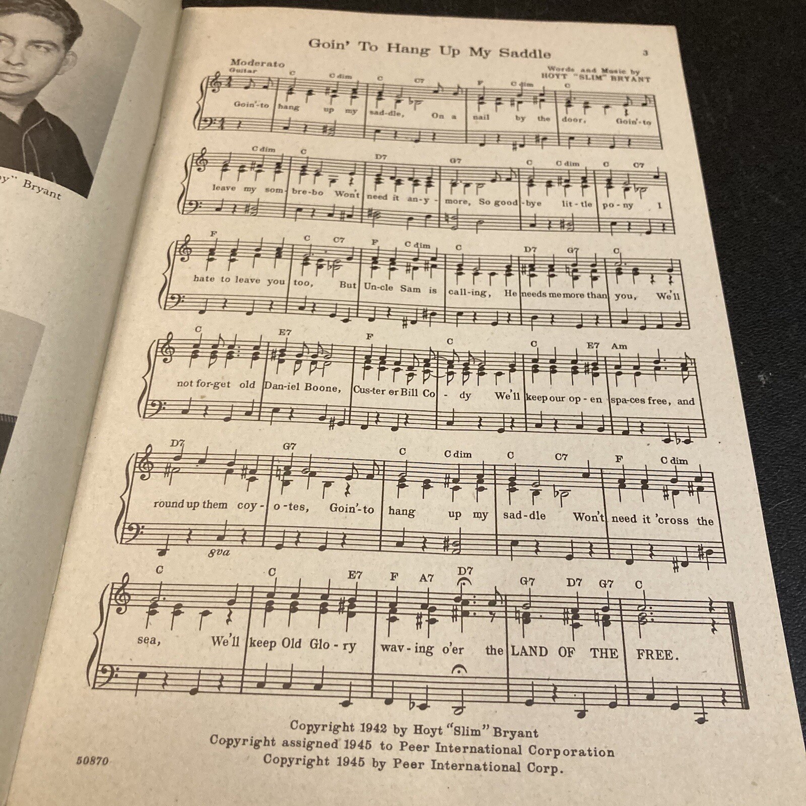 Pittsburgh KDKA Western Bluegrass Songbook Hills Plains Slim Bryant 1945 Country