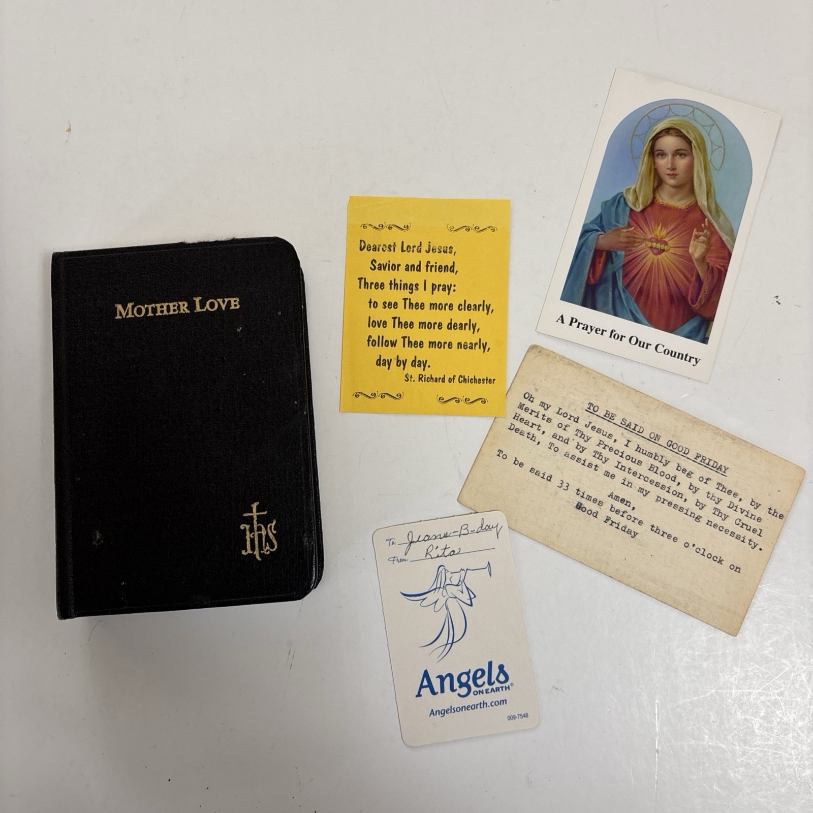 Vintage Mother Love Black Hardcover Prayer Book 1986 Printing Christian