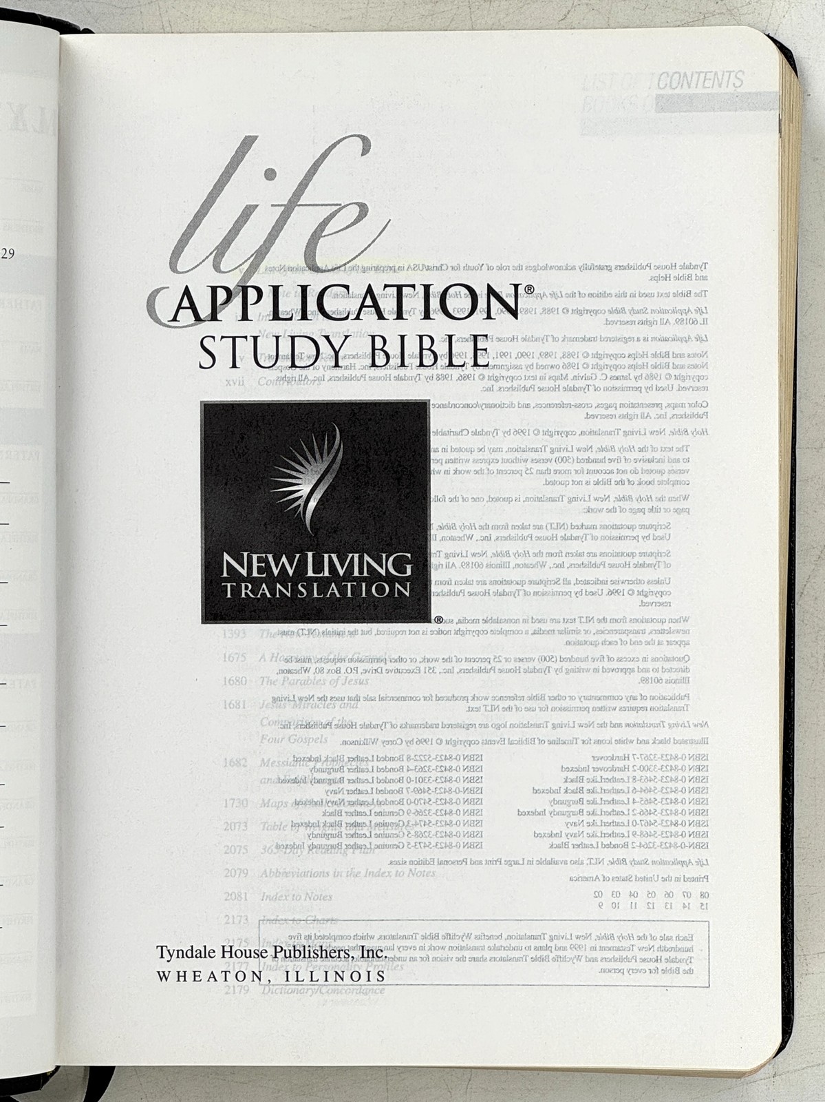 1996 Life Application Study Bible. NLT. Black Bonded Leather VINTAGE