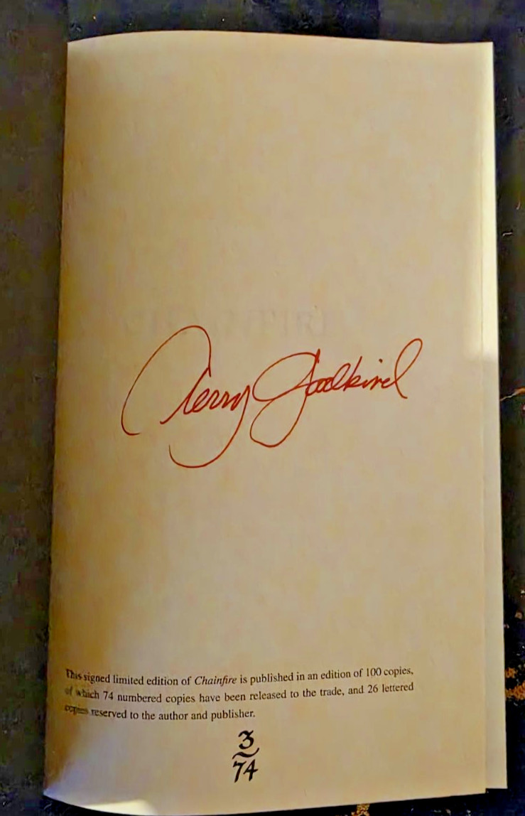 Signed Leatherbound Limited Edition – Chainfire Terry Goodkind 3/74 ** RARE**