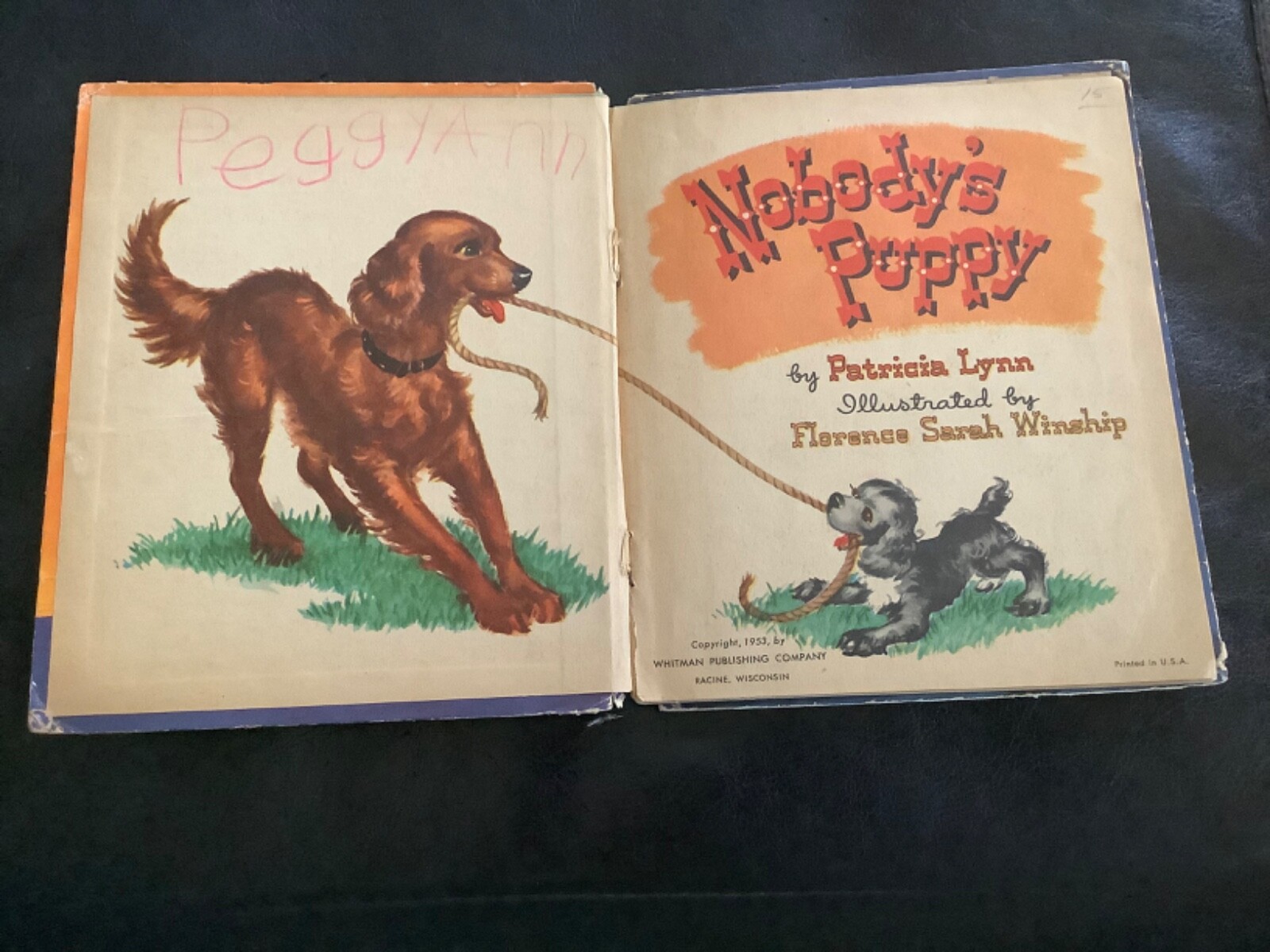 NOBODY’S PUPPY Whitman Tell-A-Tale Book #2660:15 Vintage 1953