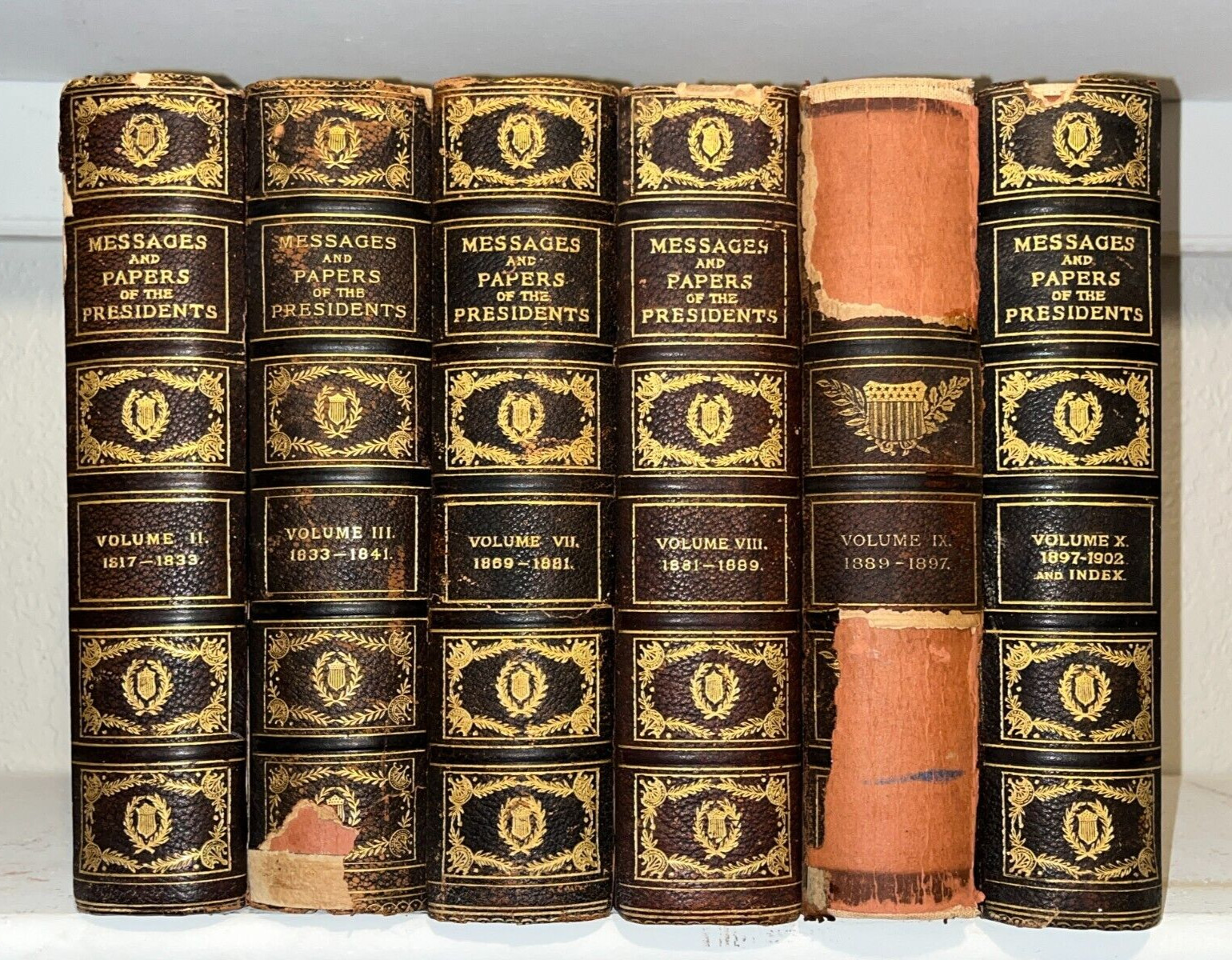 Messages and Papers of the Presidents 6 Volumes Antique 1905 Leather Partial Set
