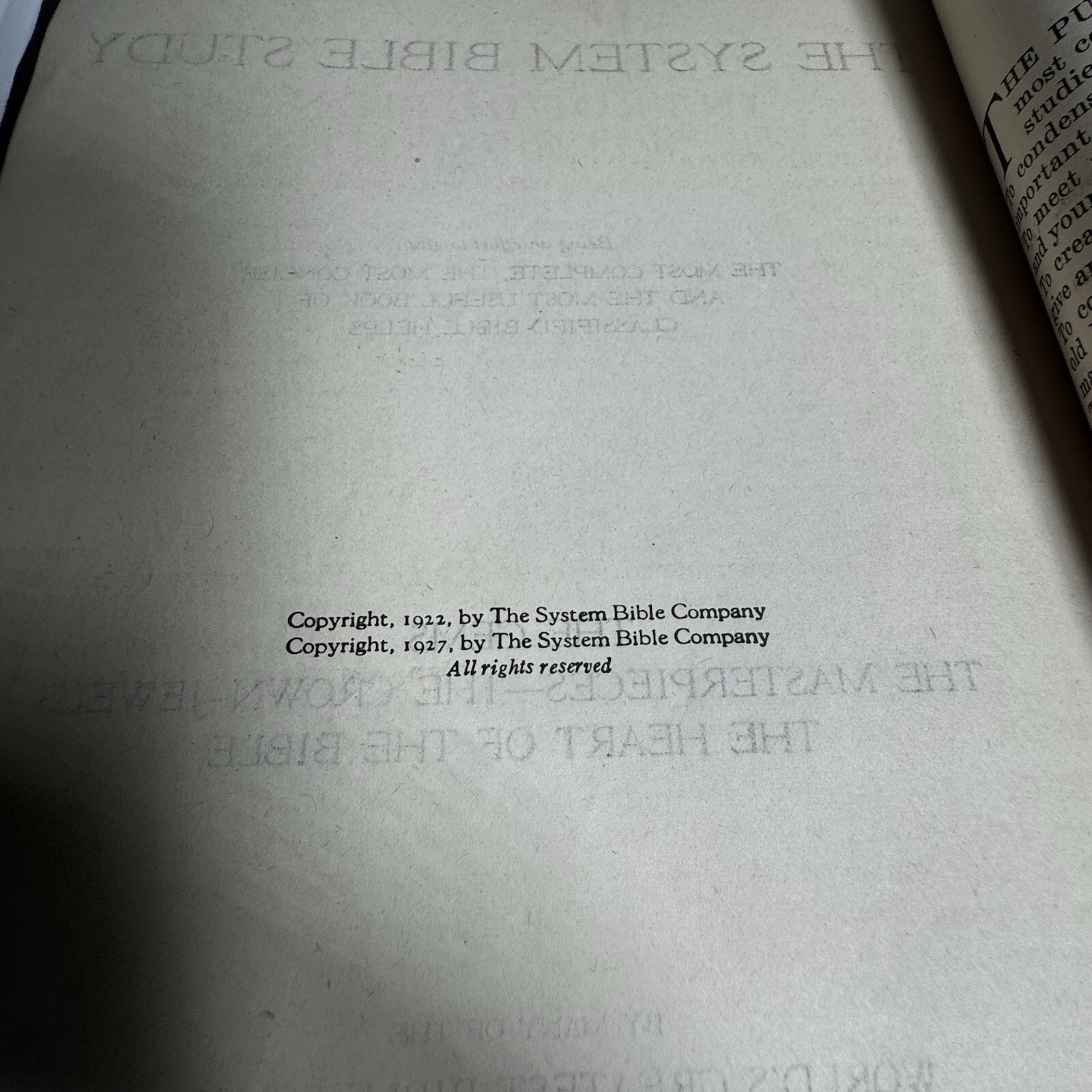 The System Study Bible 1927 Revised and Enlarged Edition Leather (Rare) AS IS