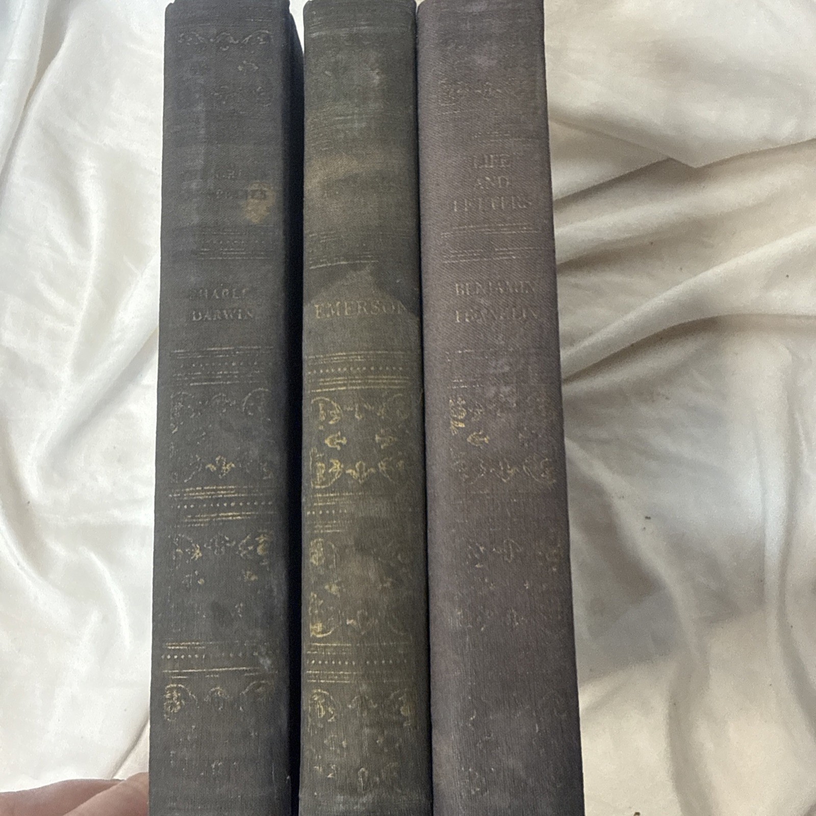 Emerson’s Essays Darwin Ben Franklin LOT Hardcover Art Type Edition Vintage 3