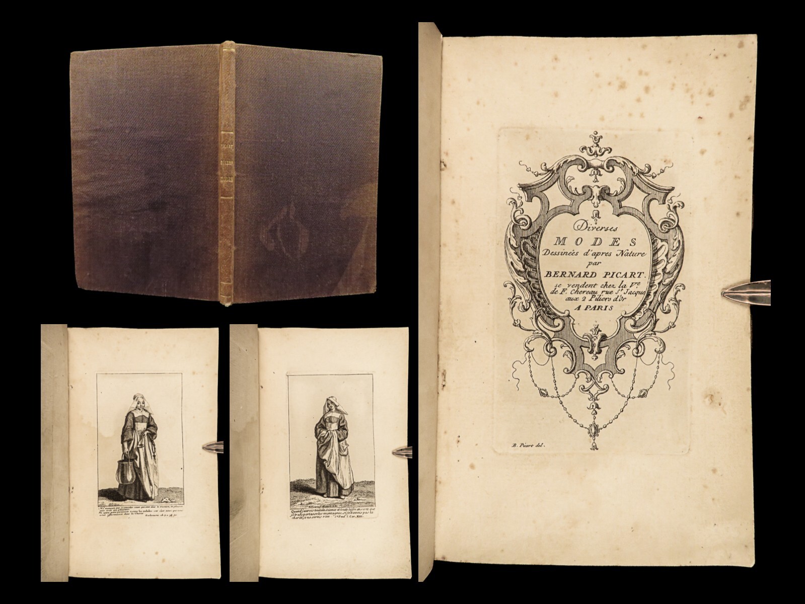 1720 PICART Fashion Engravings Swedish Dresses Holland Costumes Clothing RARE