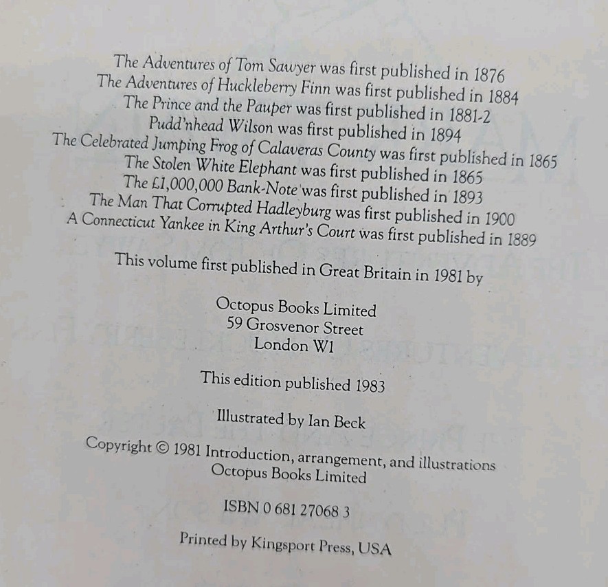 Treasury Of The World Masterpieces Lot H.G. Wells, Sir Arthur Conan, Mark Twain