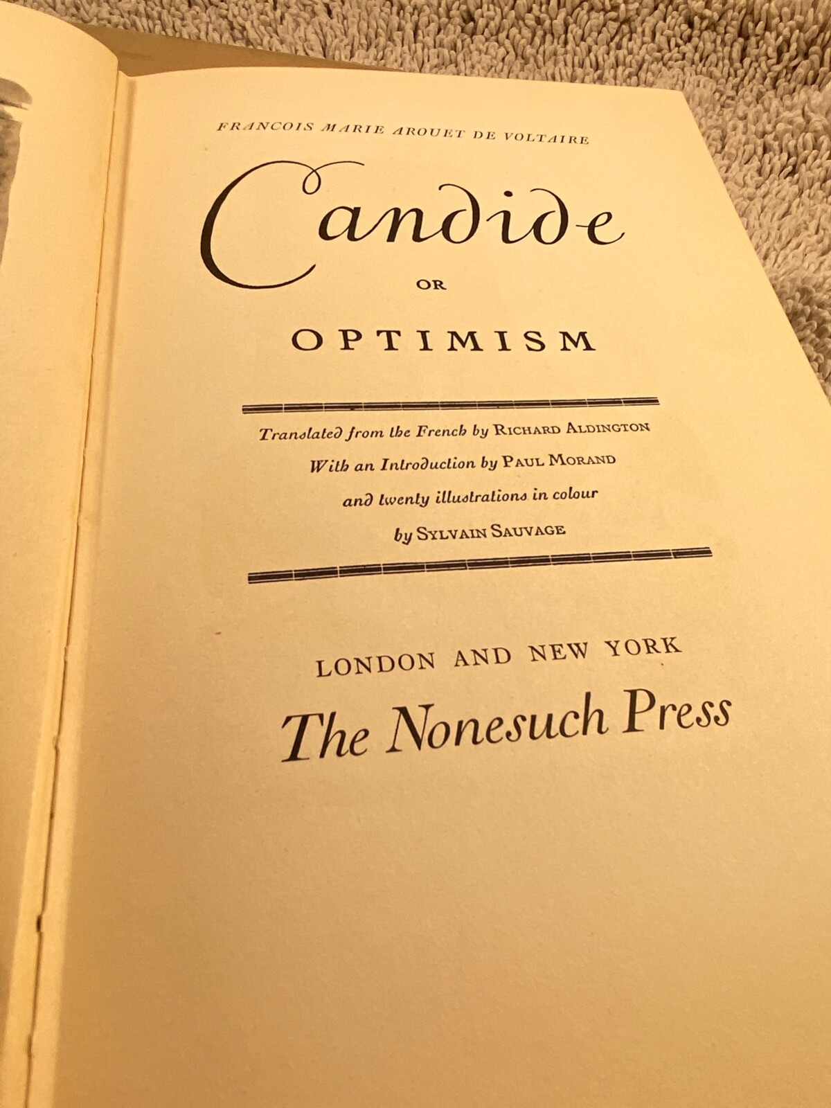 Candide Voltaire Hardcover in Slip Case The Nonesuch Press edition