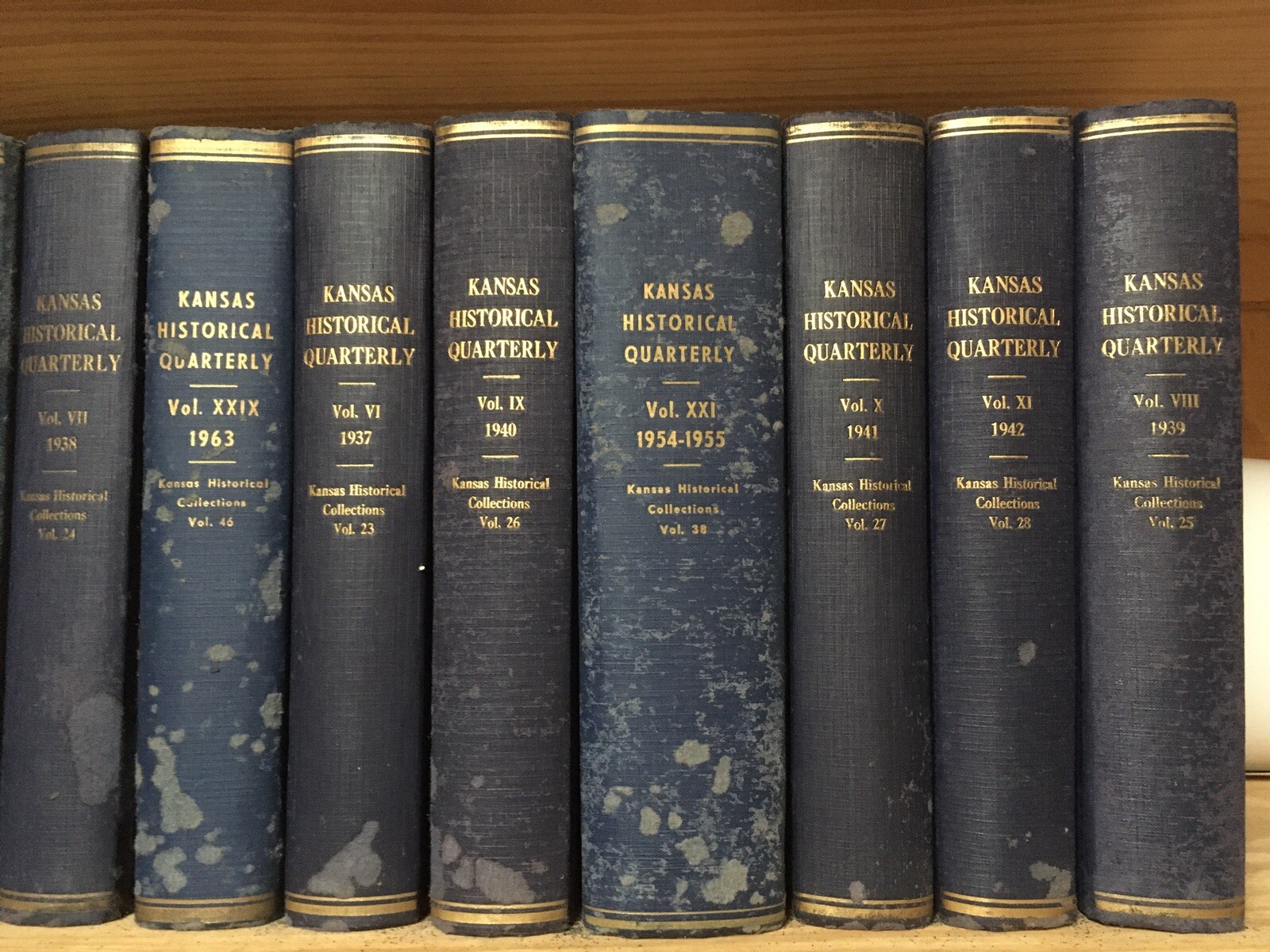 KANSAS HISTORICAL QUARTERLY Complete Run Volumes I thru XXXIII, 132 ISSUES BOUND