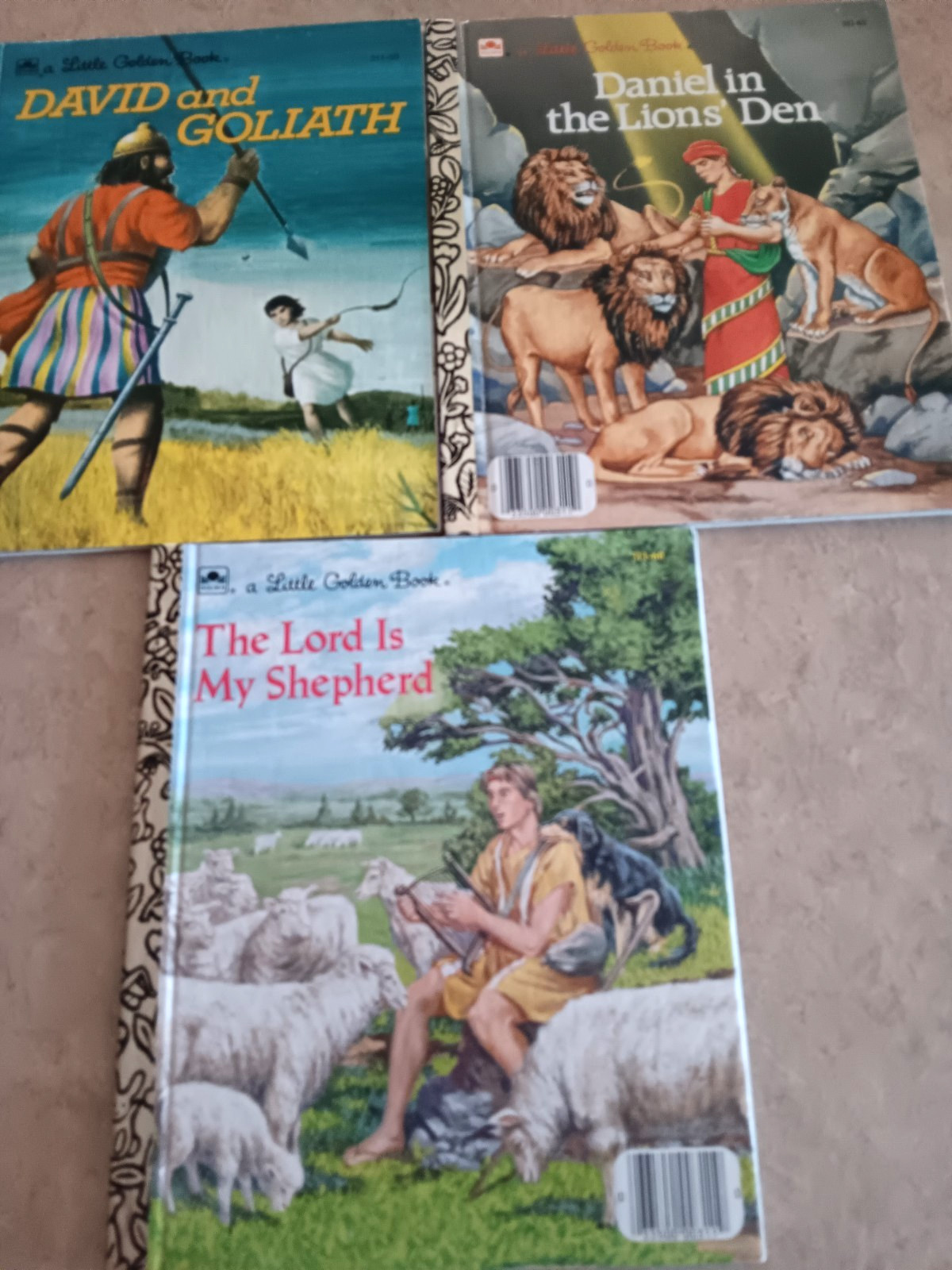Little Golden Book: David and Goliath, Daniel & The Lord is My Shepherd Vtg.