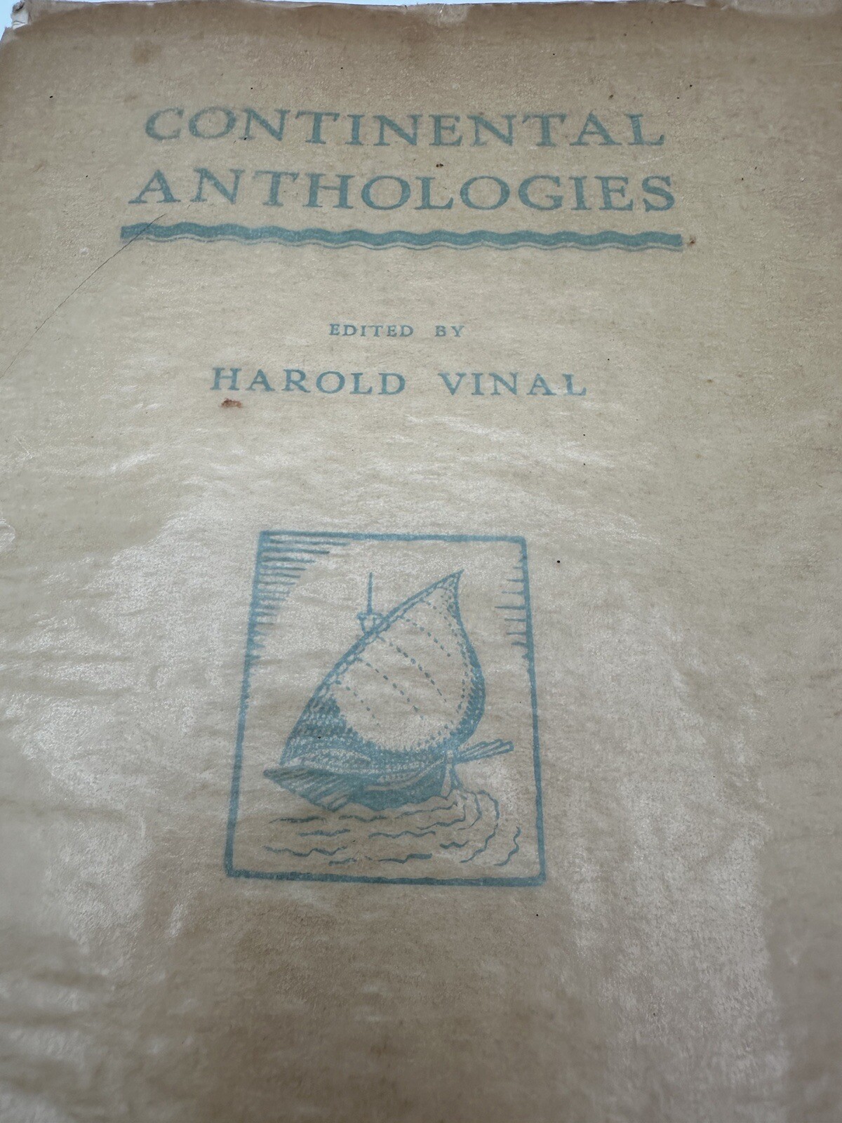 1929 Book – Continental Anthologies