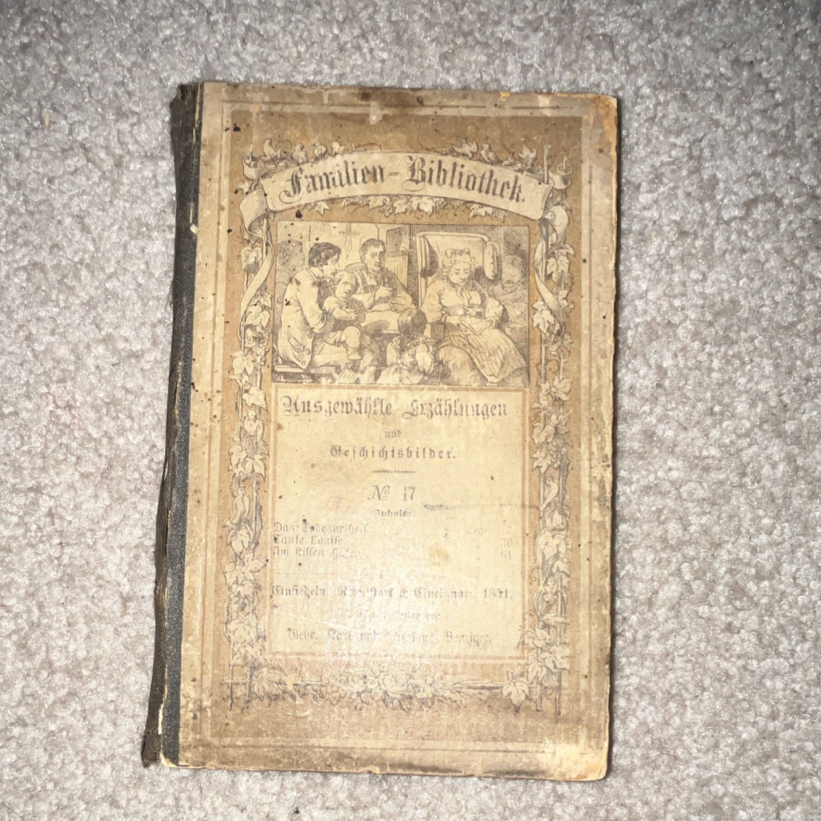 1871 Wilhelm Herchenbach Illustrated German Geschichtsbilder Cloth Book Antique