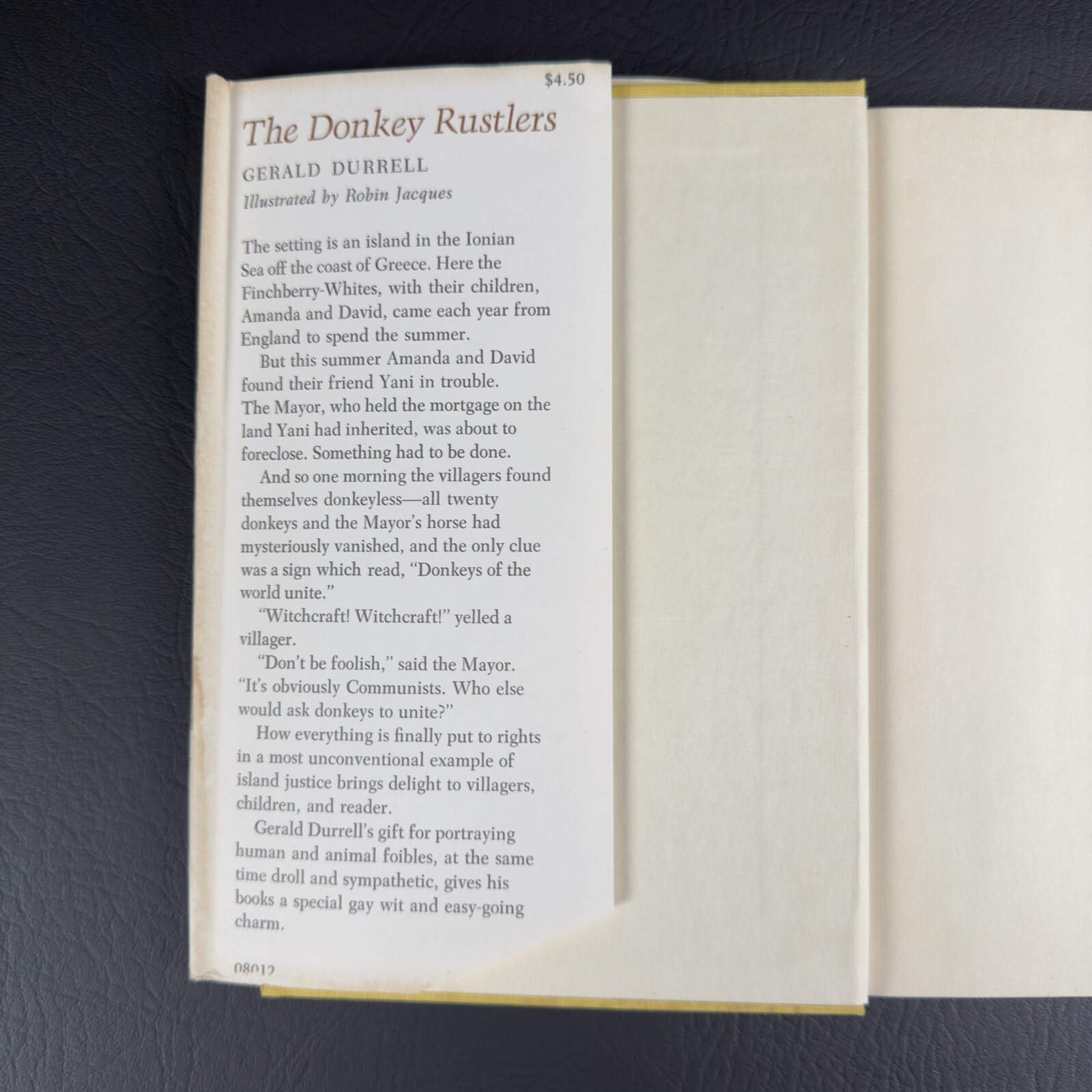 The Donkey Rustlers by Gerald Durrell 1968 1st. American Edition Hardcover