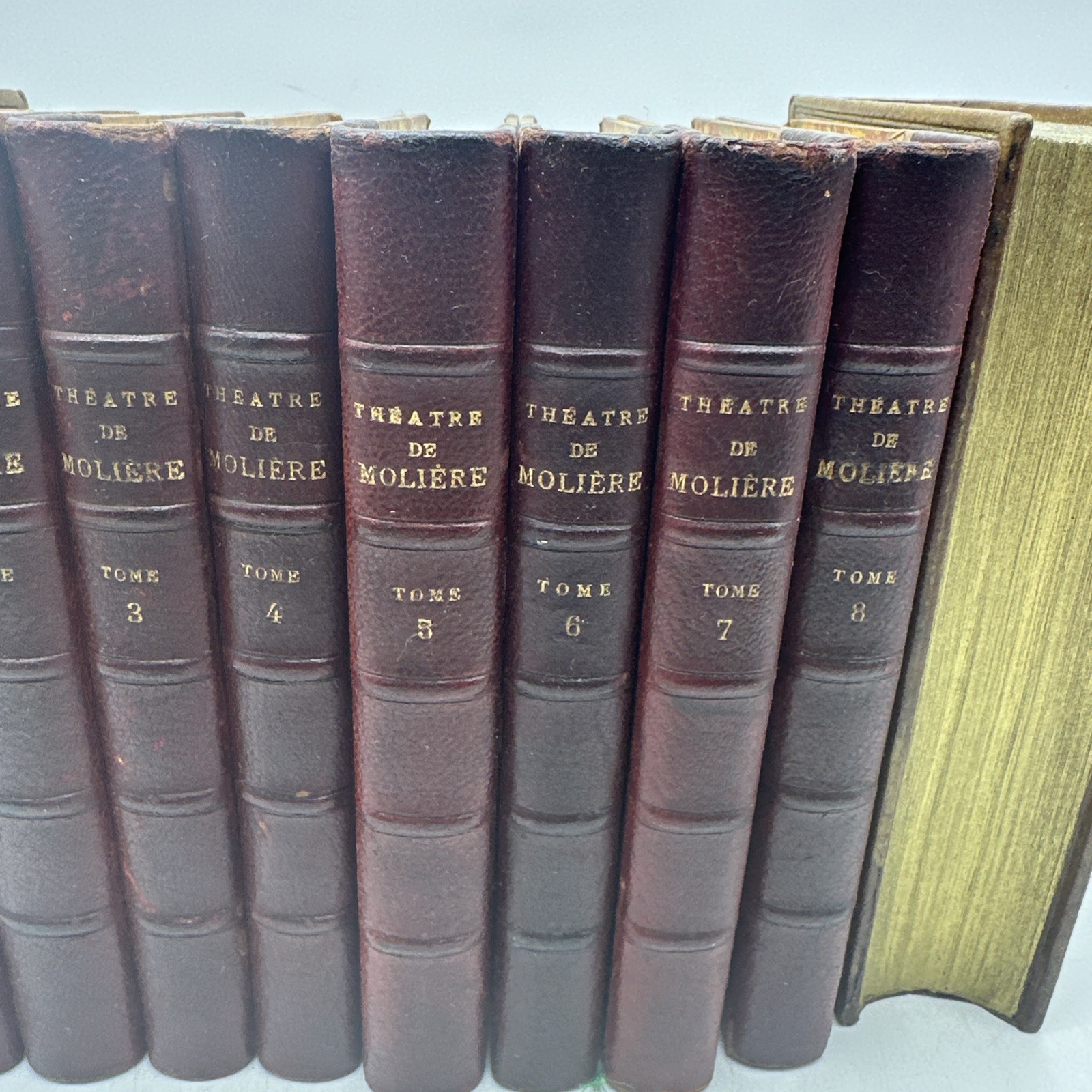 Theatre de Moliere Tome I–VIII 8 Vol French 3/4 Leather (41-14)