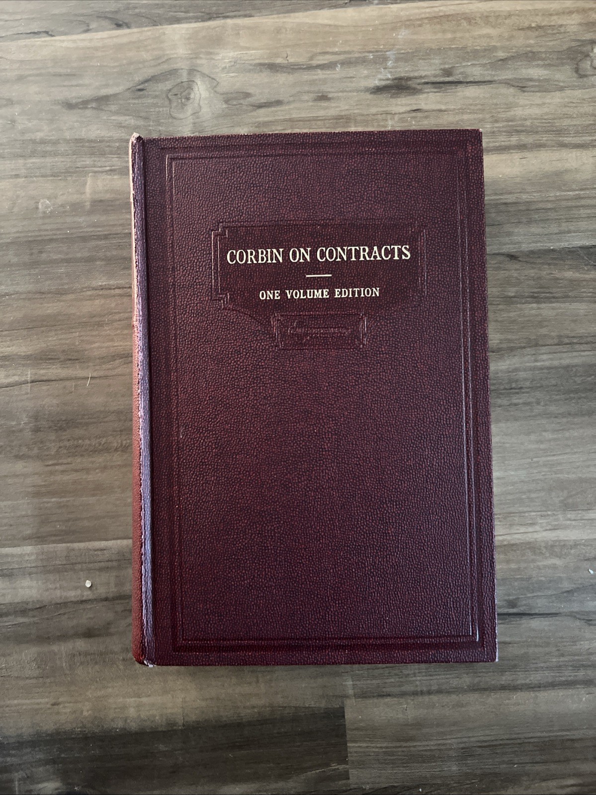 Corbin on Contracts – One Volume Ed, by Arthur Corbin, West Publishing, 1952, HC
